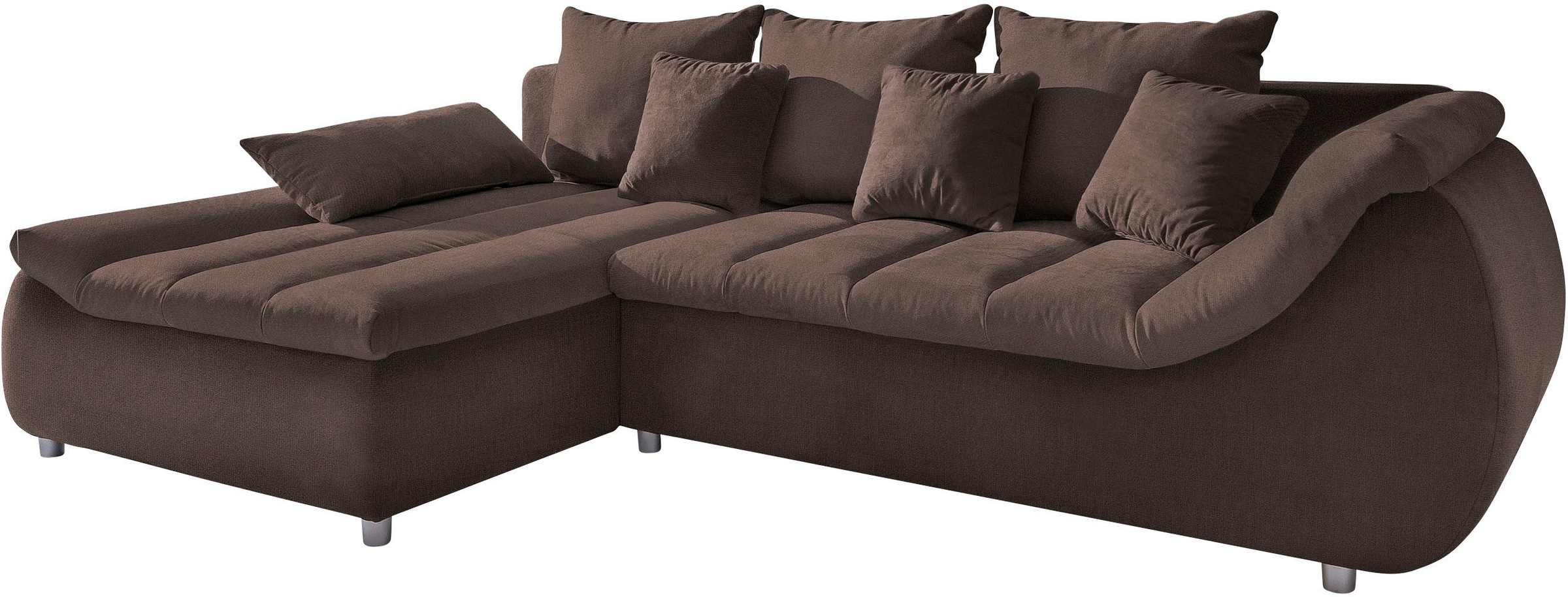 INOSIGN Ecksofa »Imola elegant und bequem, aktuelle Steppung im Sitz, L-Form«, wahlweise mit Bettfunktion