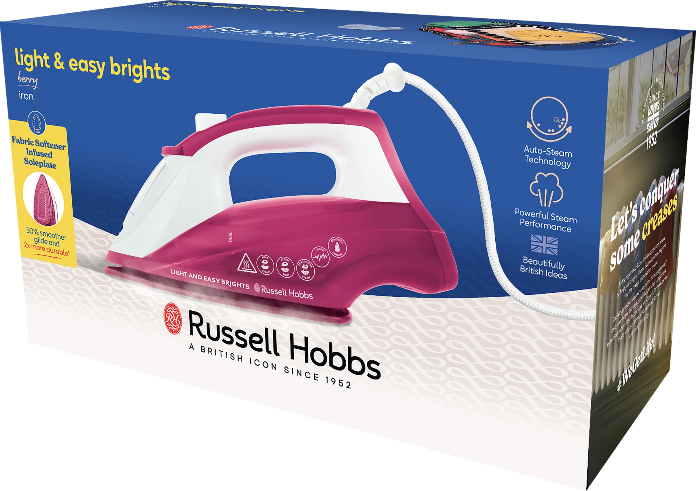 RUSSELL HOBBS Dampfbügeleisen »26480-56 Light and Easy Brights Berry«, 2400 W