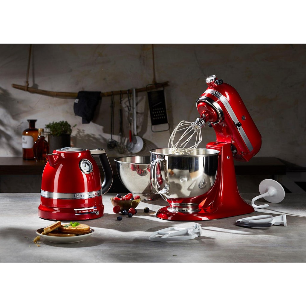KitchenAid Küchenmaschine »Artisan 5KSM175PSECA«, 300 W, 4,8 l Schüssel, mit Gratis Wasserkocher, 2. Schüssel, Flexirührer. Farbe: Liebesapfel-rot