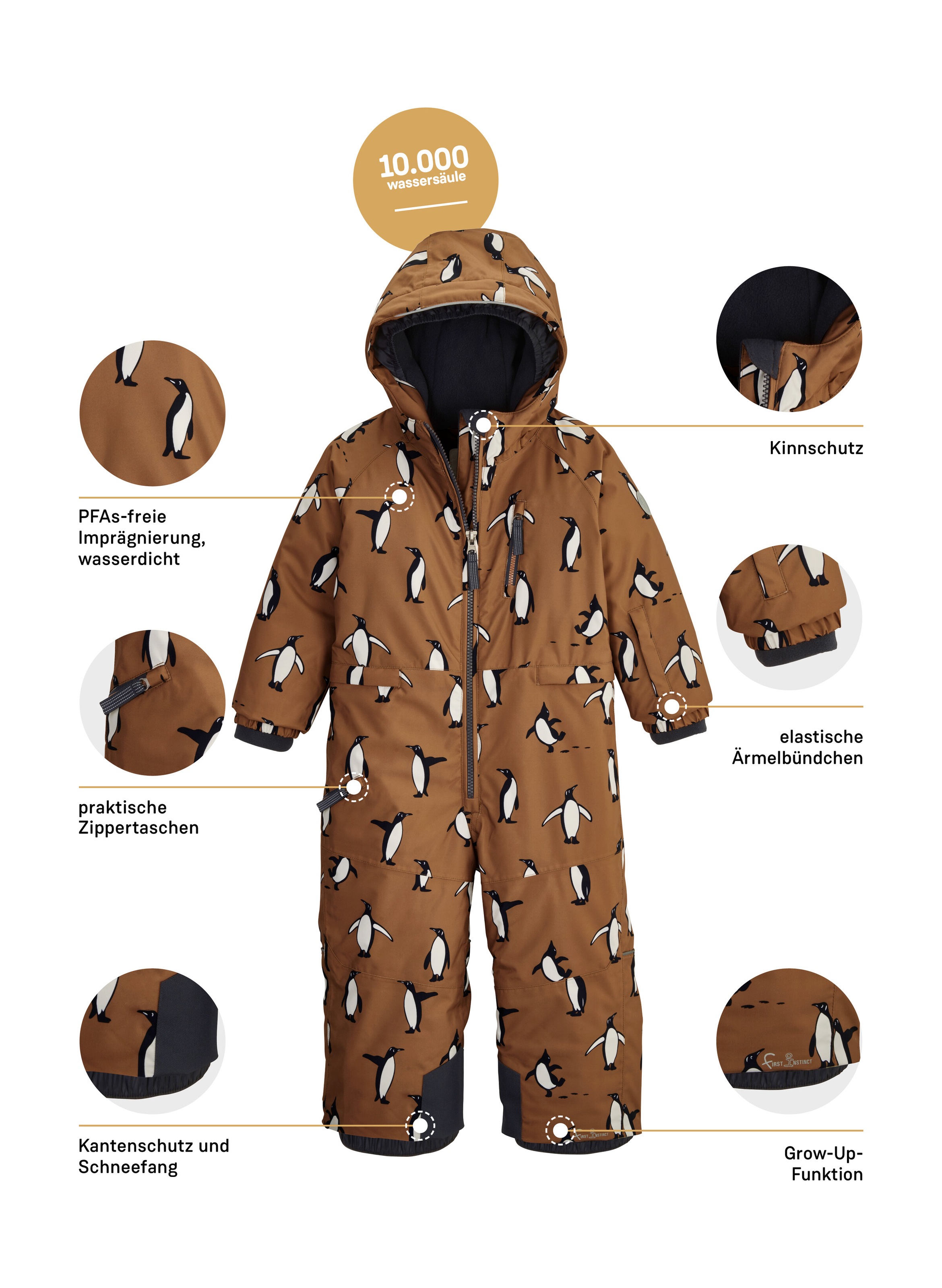 first instinct by killtec Overall »FISW 26 MNS ONPC« Wasserdichter Skioverall mit Grow-Up-Funktion, reflektierender Print