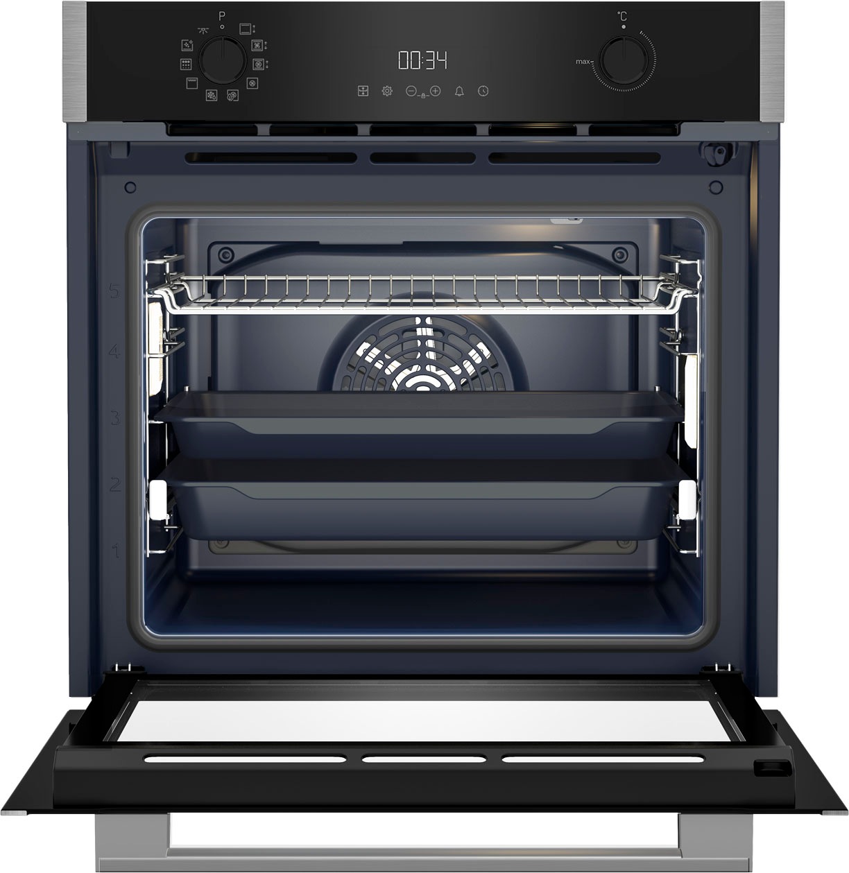 Grundig Pyrolyse Backofen  »GEBM19300BMPF«, mit 2-fach-Teleskopauszug, Pyrolyse-Selbstreinigung