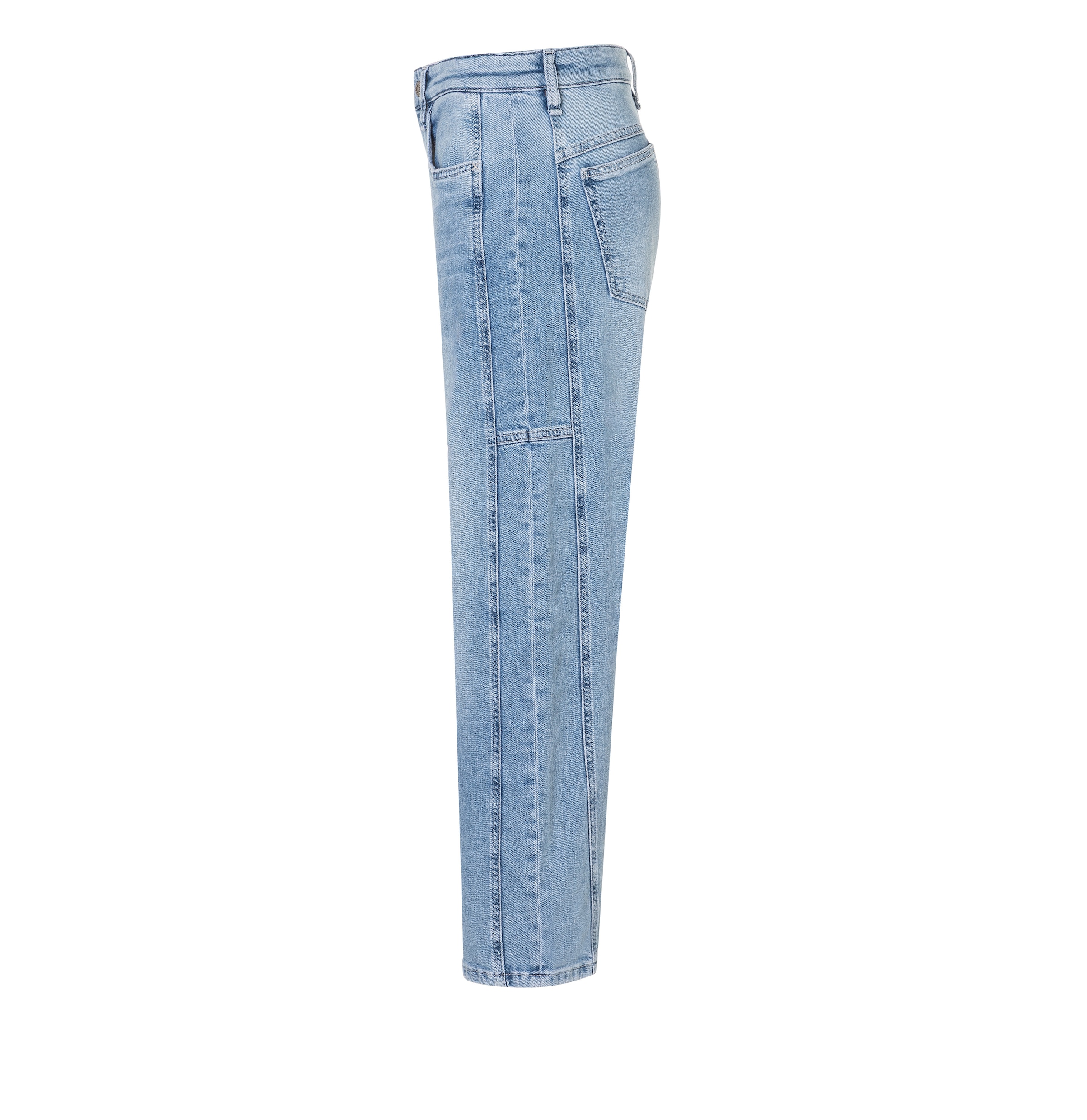 MAC 5-Pocket-Jeans »OHIO Barrel« Barrel Fit, Naht-Detail auf Kniehöhe