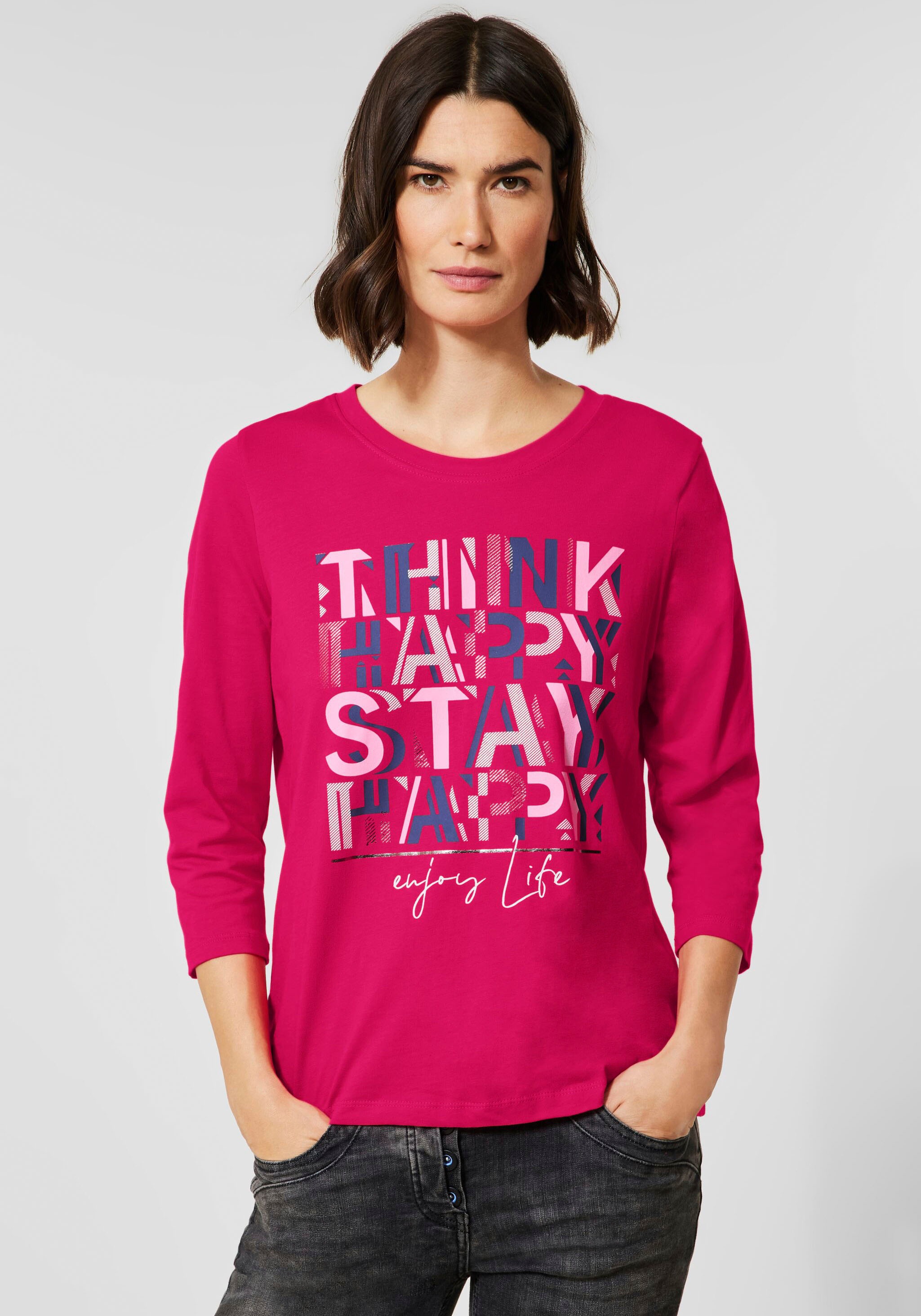 Cecil 3/4-Arm-Shirt, mit buntem Wording-Print kaufen