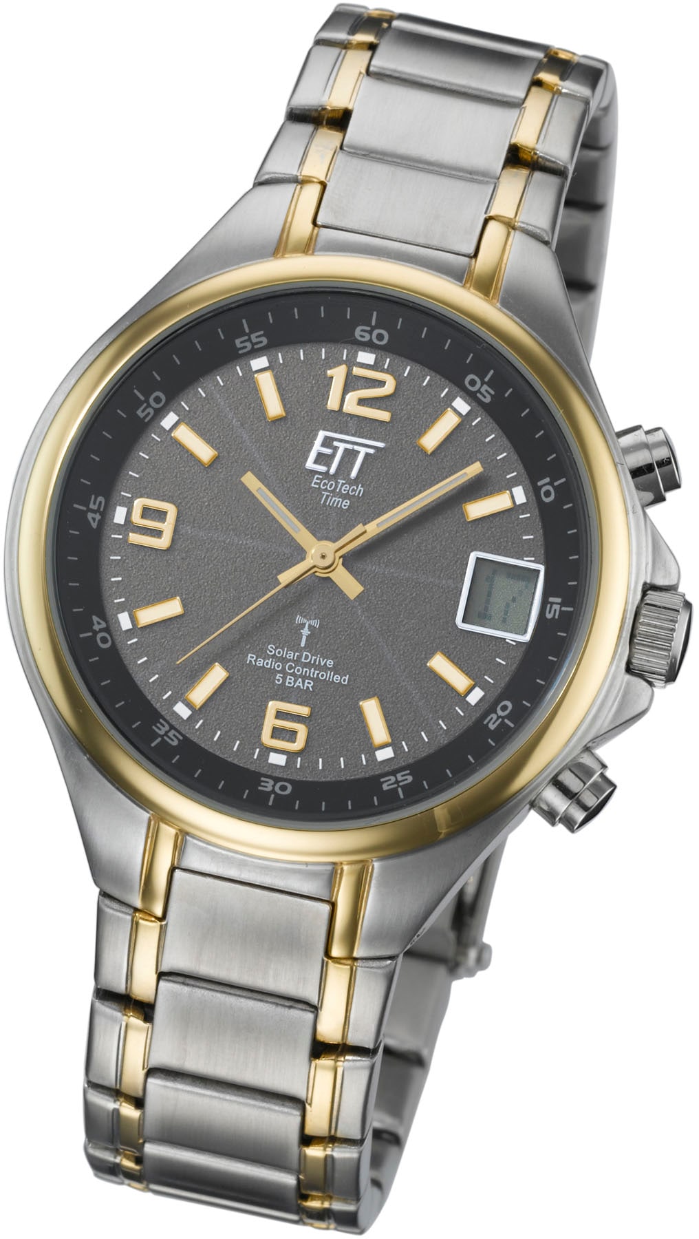 ETT Funkuhr »Basic«, Armbanduhr, Herrenuhr, Datum, Solar