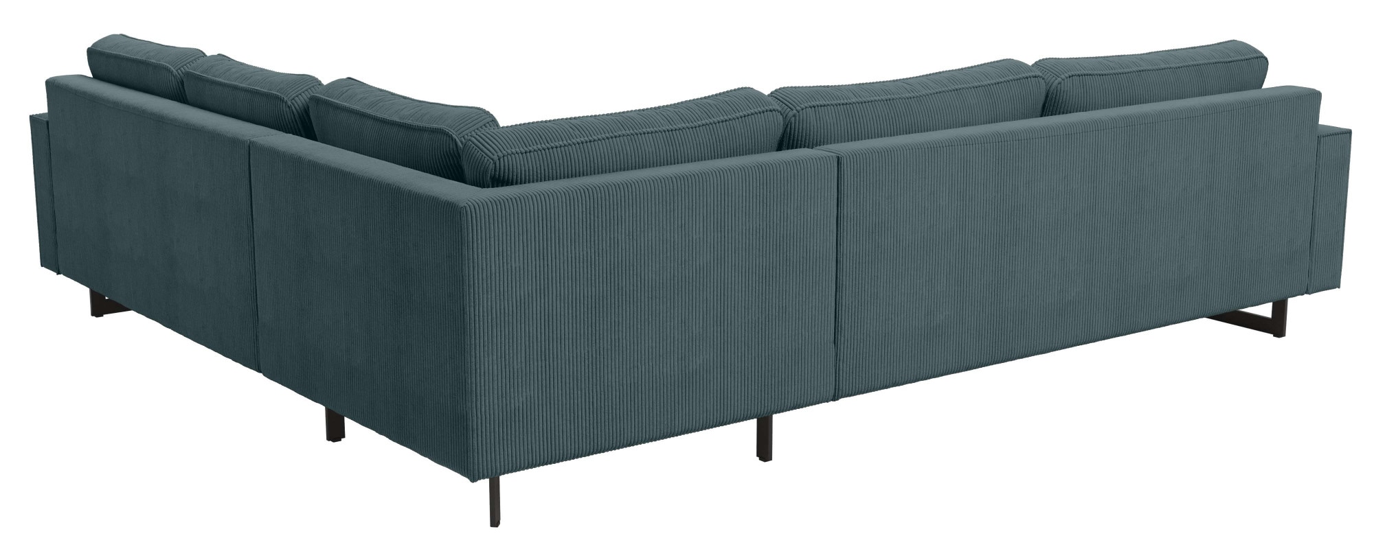 Places of Style Ecksofa »Pinto, 250/290 cm, langer Schenkel, XXL, Ottomane«, Cord, Feincord, Luxus-Microfaser Leder und Chenille