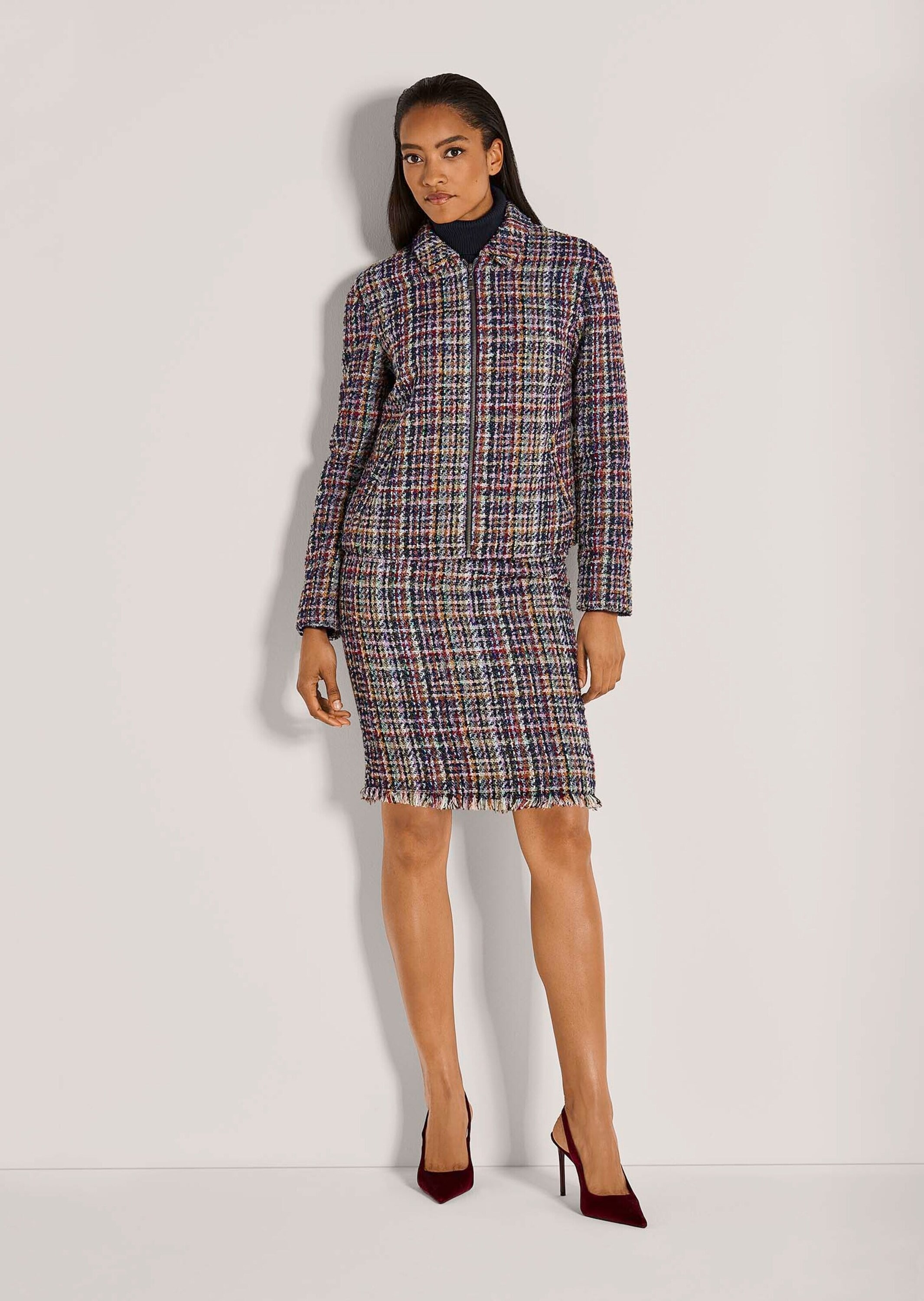 MADELEINE Jackenblazer »Tweedblazer Moderner Kurzblazer mit Zipper«