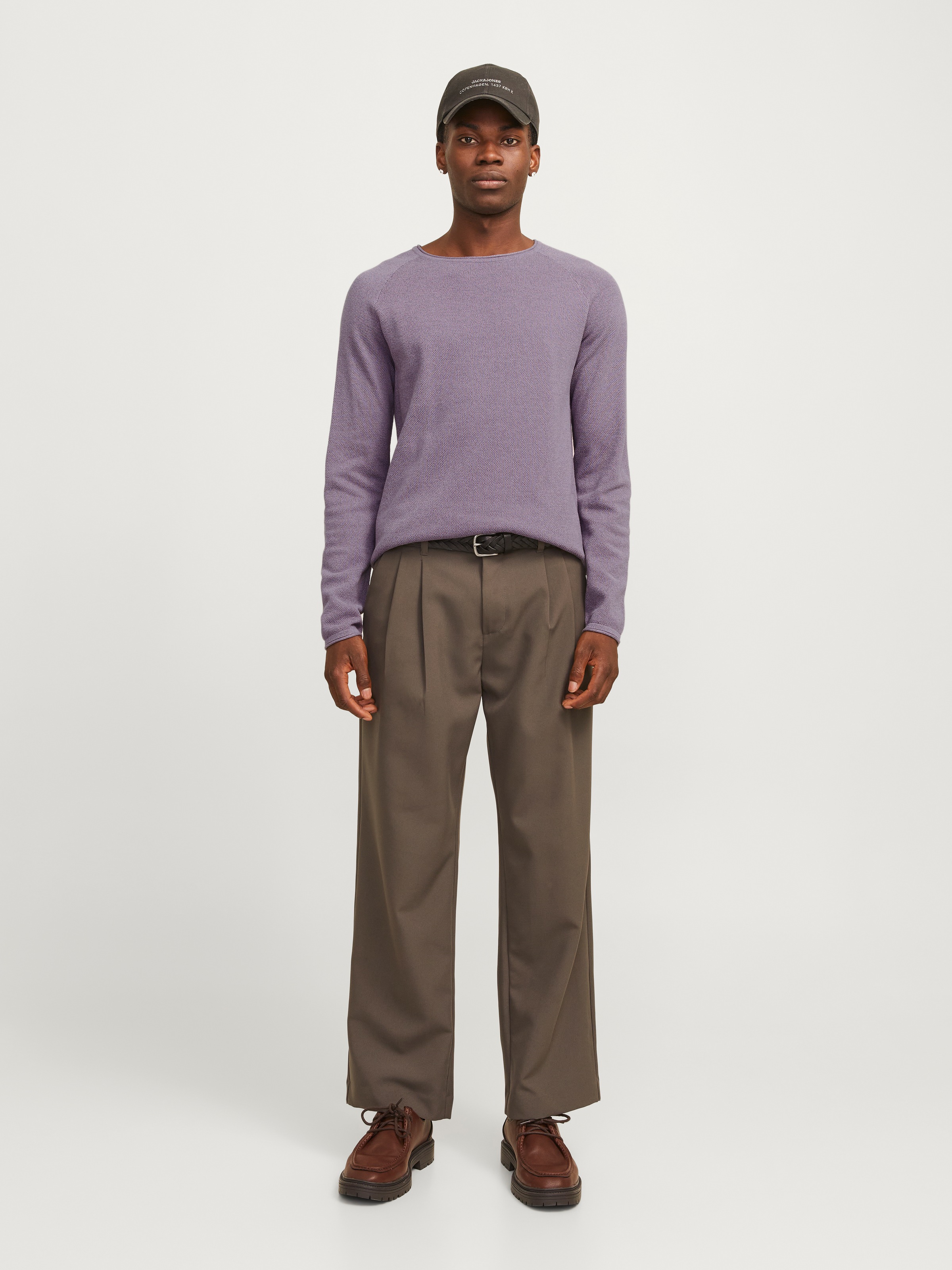 Jack & Jones Rundhalspullover »JJEHILL KNIT CREW NECK NOOS«, aus Strukturstrick