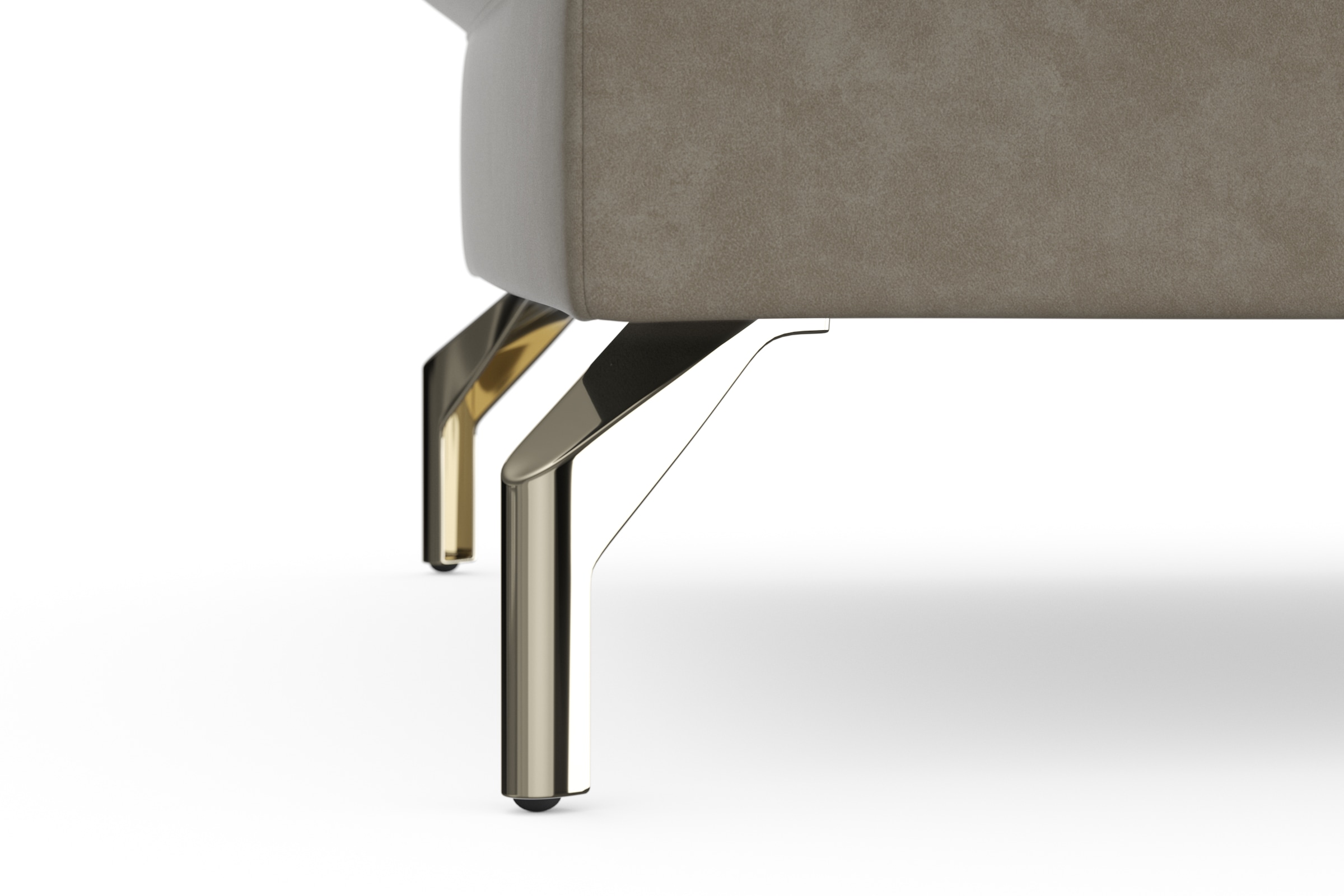 sit&more Hocker »Fashion« inklusive Federkern, mit satinierten Nickelfüßen