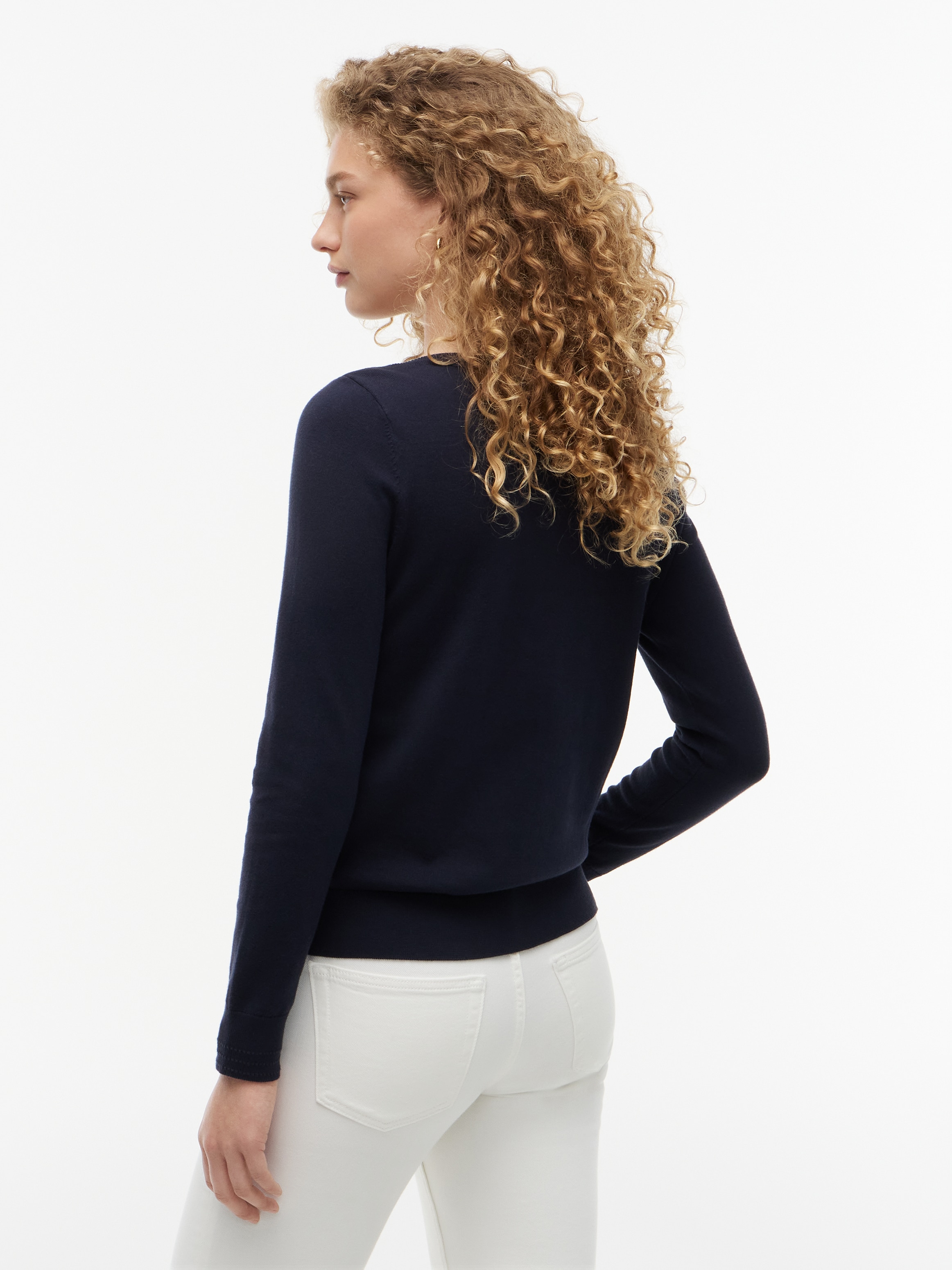 Tommy Hilfiger Strickpullover »CO JERSEY STITCH V-NECK SWEATER« mit Tommy Hilfiger Logo-Flag, U-Boot-Ausschnitt