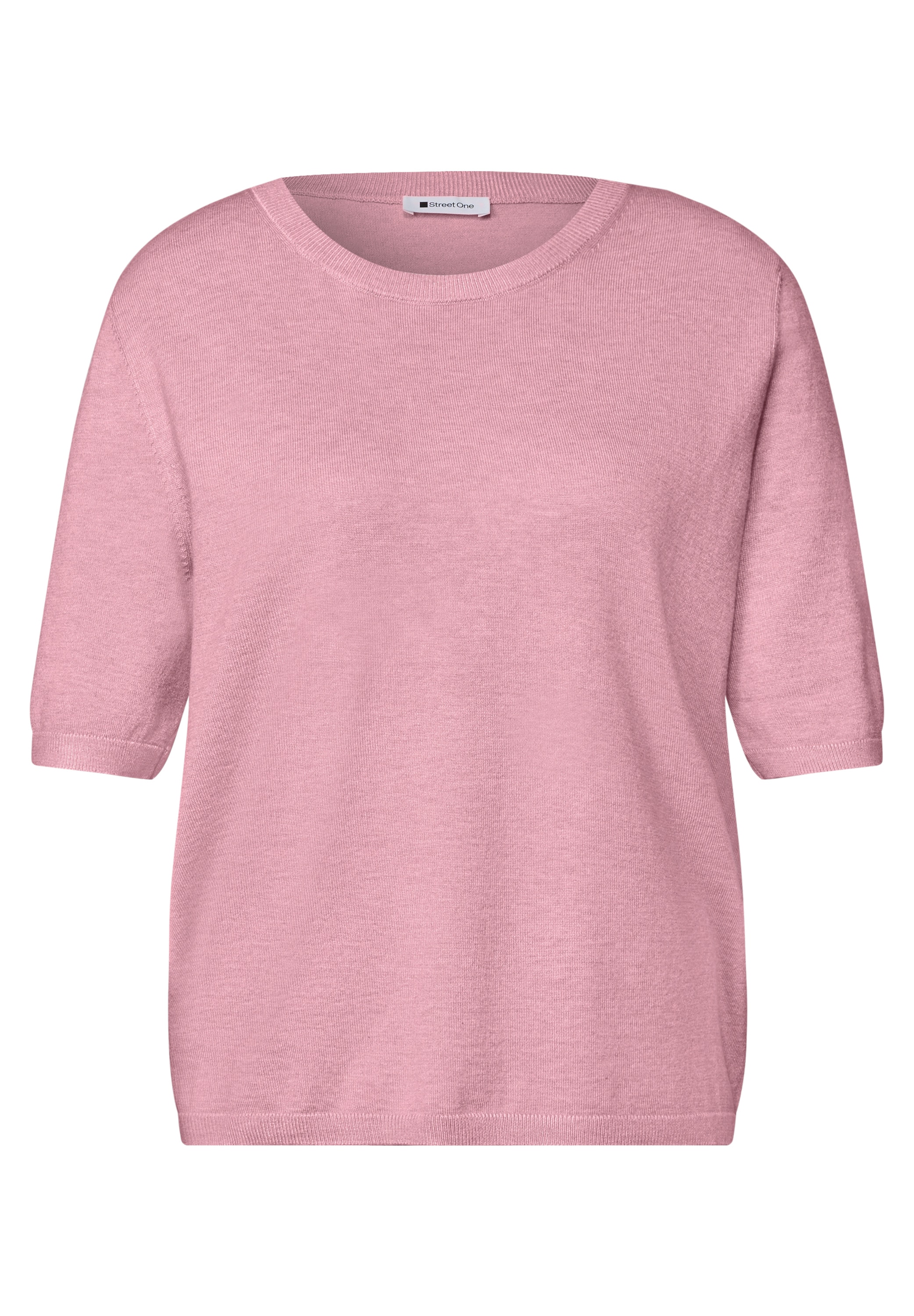 STREET ONE Strickpullover Kurzarm Pullover mit Rundhals