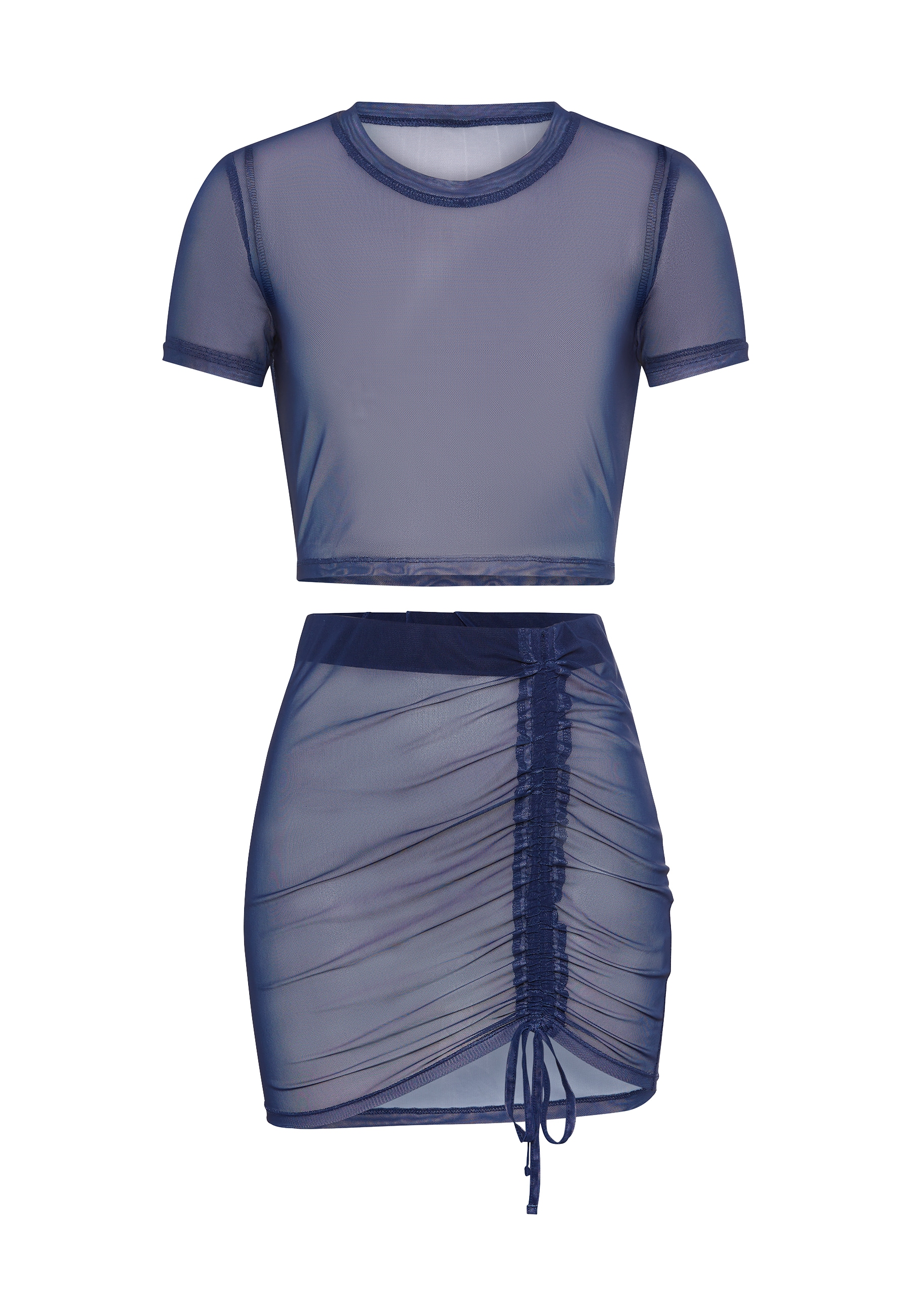 LSCN by LASCANA Kurzarmshirt, (Set), mit Rock aus Netzware