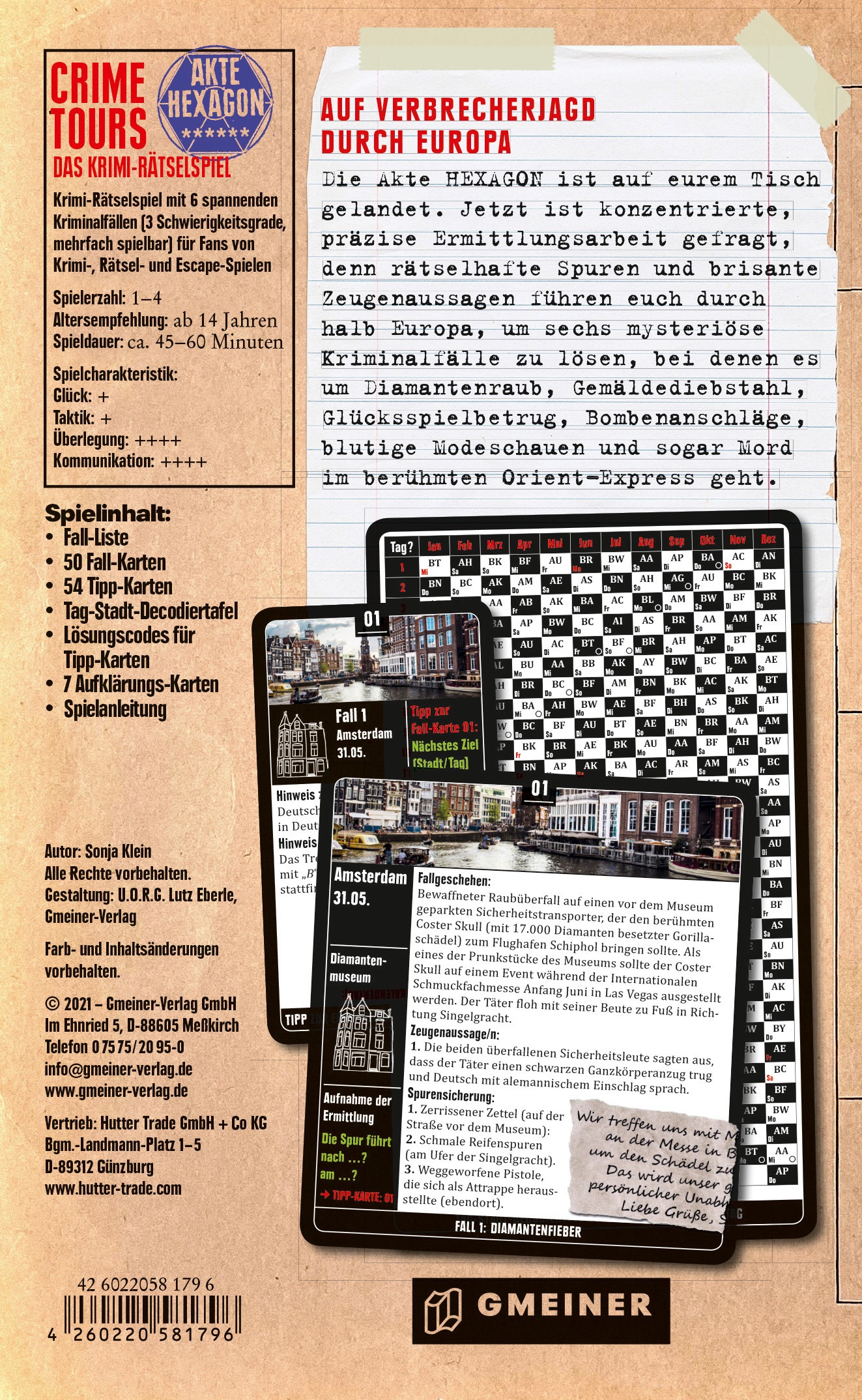 GMEINER Spiel »Crime Tours - Akte Hexagon«, Made in Germany