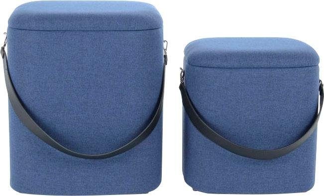 Kayoom Hocker »Arabella 225 2er-Set, abnehmbare Sitzfläche, Lagerfläche im Inneren«, (Set, 2 St.), stapelbar, gepolstert, mit Stauraum, abgerundete quadratische Form