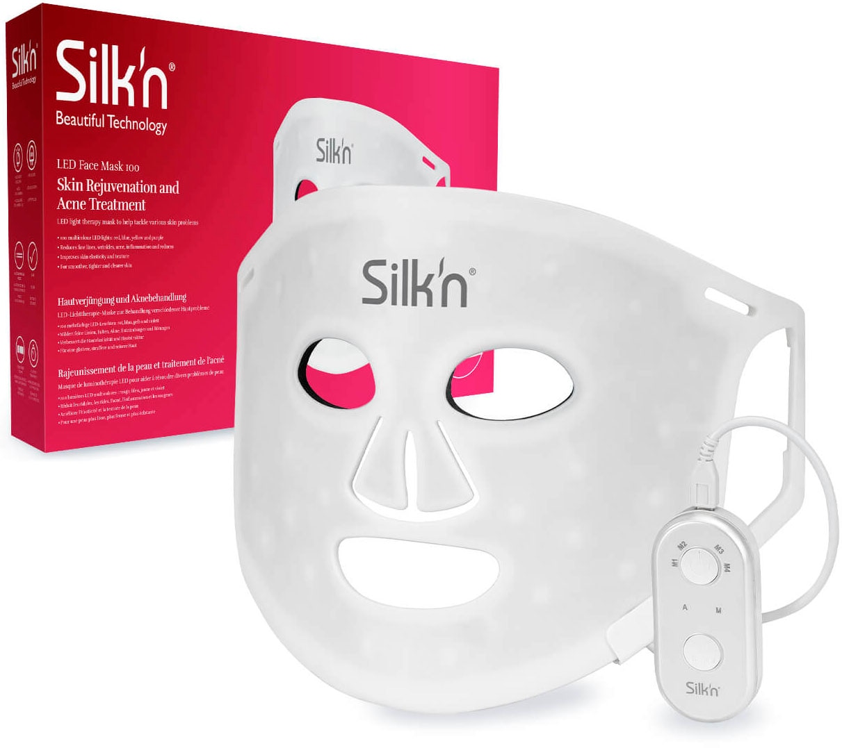 Silk'n Kosmetikbehandlungsgerät »LED Face Mask 100«, LED Gesichtsmaske mit 4 Lichtfarben