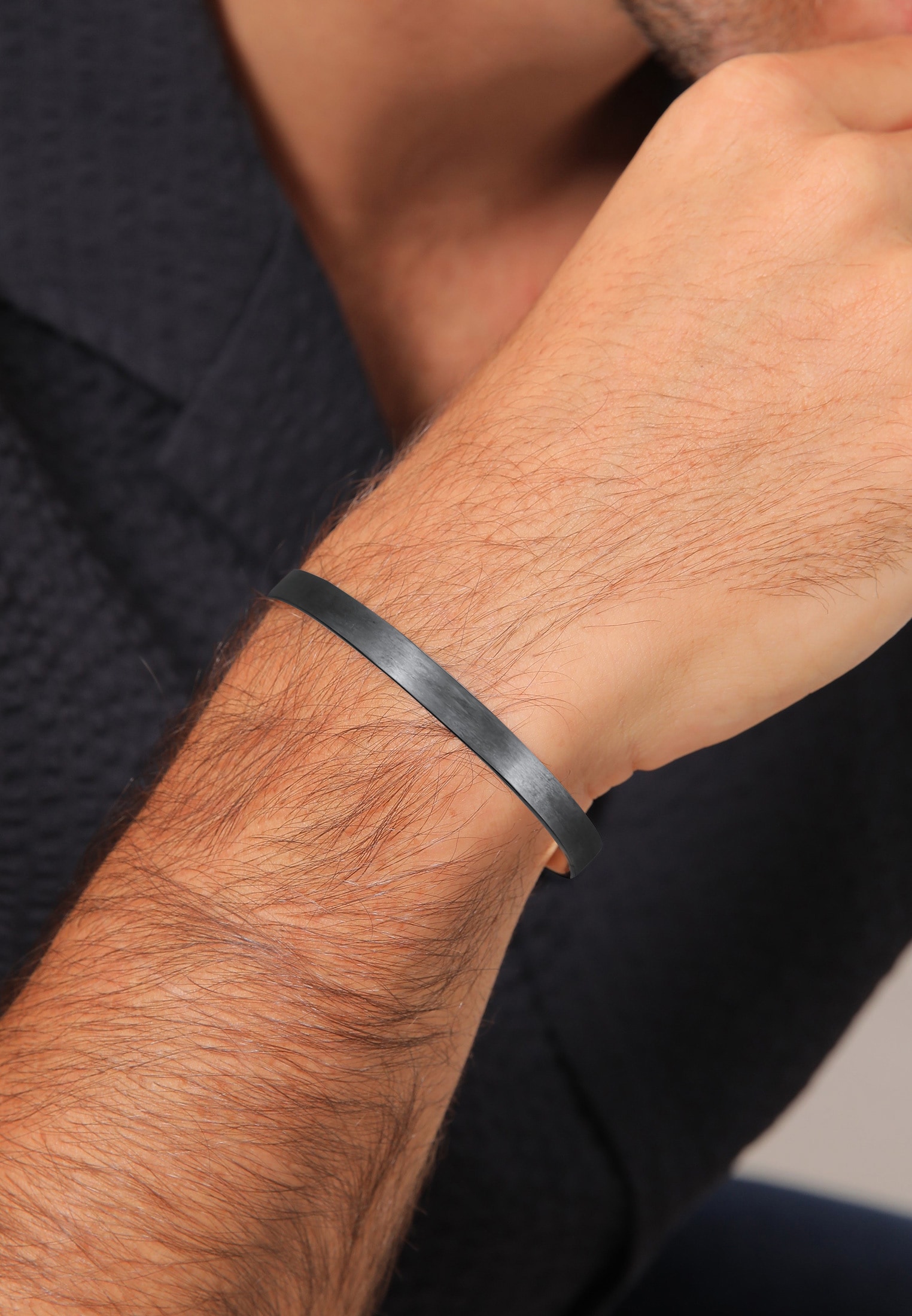Kuzzoi Armreif »Armband Herren Basic Bangle Matt 925 Silber«