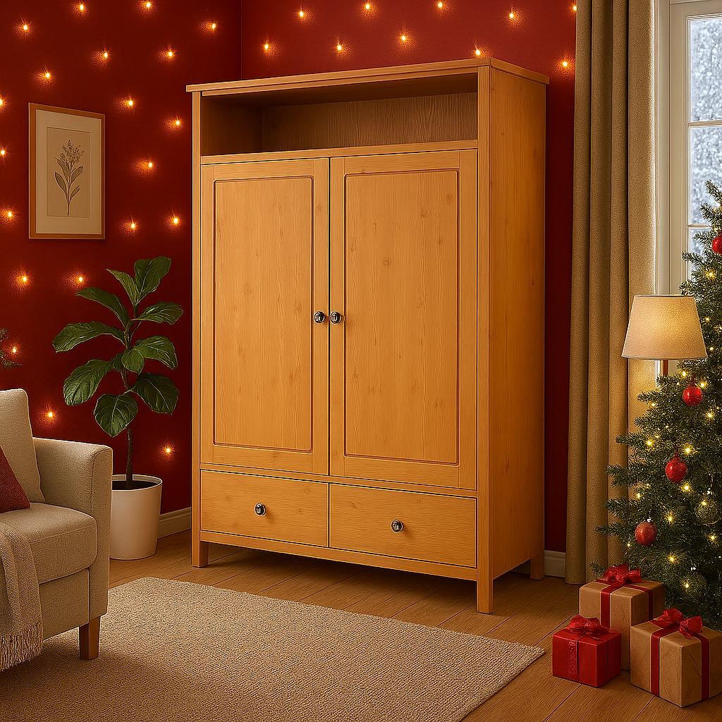 OTTO home Wäscheschrank »Gotland! Home Office Schrank, Mehrzweckschrank, Büroschrank« H/B/T ca. 180/125/40cm,  mit Ausziehregal, Schublade, stabil + langlebig, Massivholz made in EU