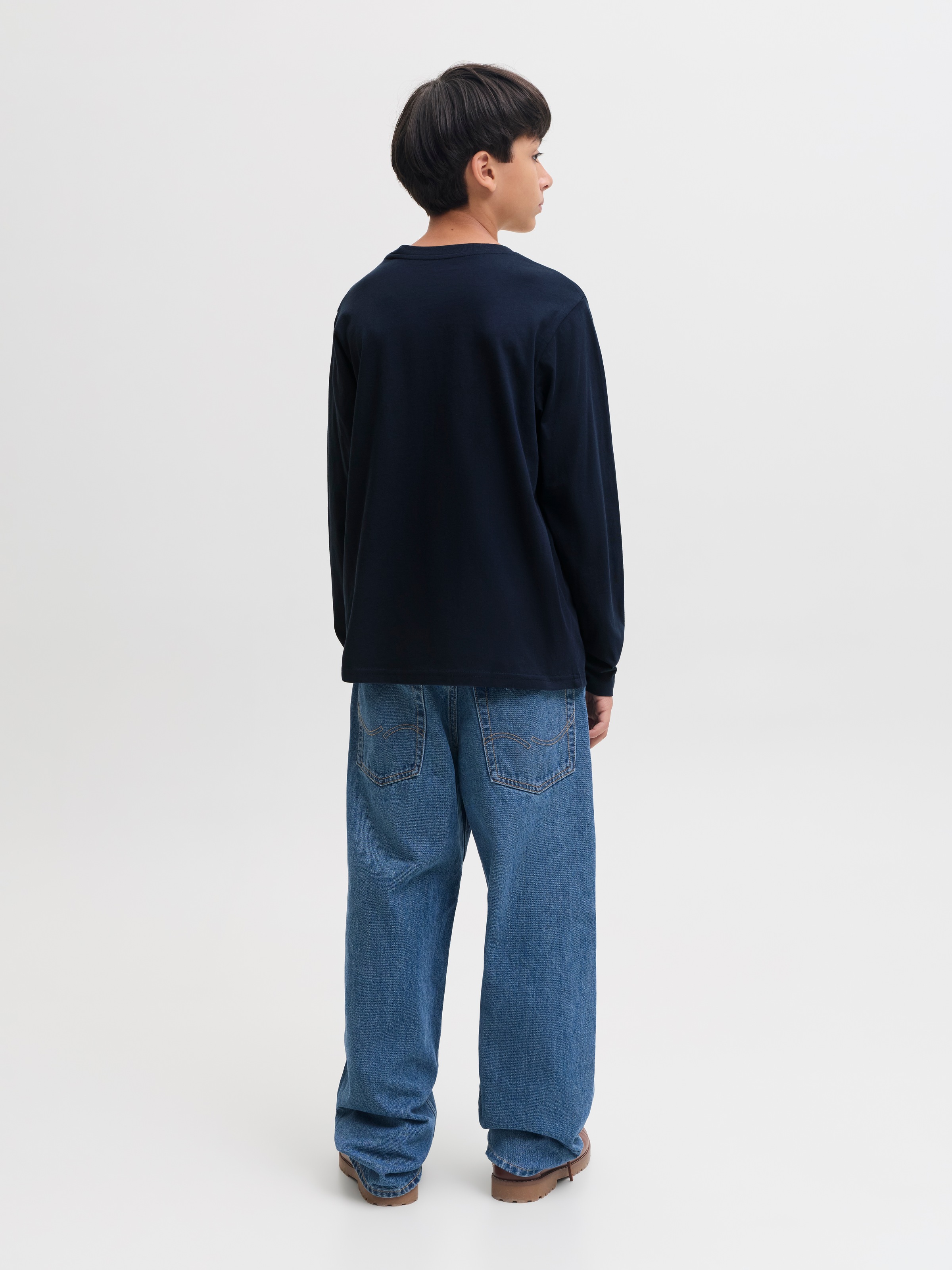 Jack & Jones Junior Langarmshirt »JJEDENVER LOGO TEE LS O-NECK SN JNR« Baumwolle, relaxed fit
