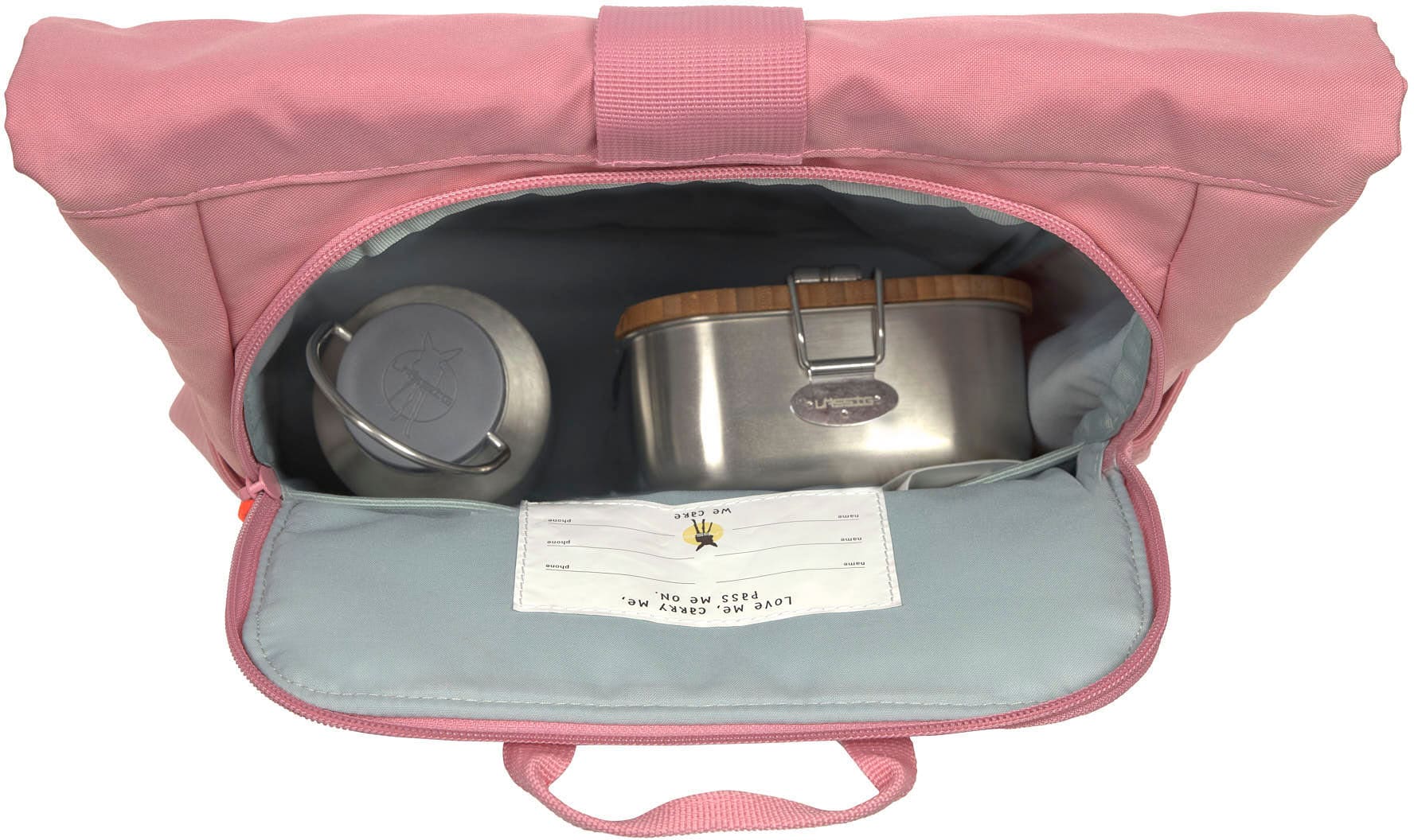 LÄSSIG Kinderrucksack »Medium Rolltop Backpack, pink«, Reflektoren, aus recycelten PET-Flaschen