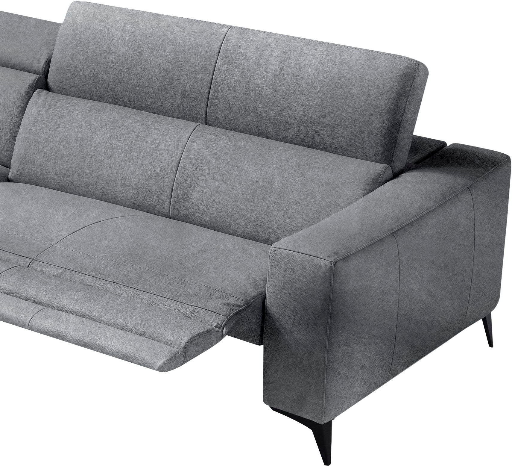 Egoitaliano Ecksofa »Edith, Designsofa mit hohem Sitzkomfort, L-Form«, inkl. elektrischer Relaxfunktion und manuell verstellbaren Kopfteilen
