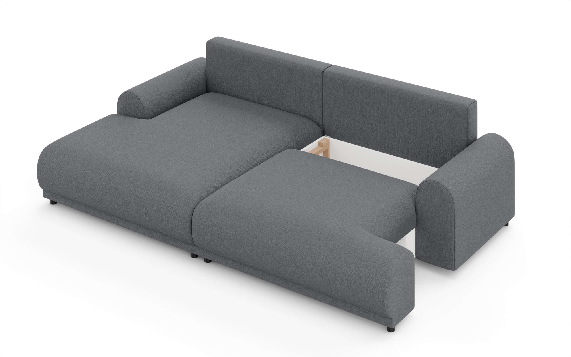 INOSIGN Ecksofa »Marsby, mit Bettfunktion und Bettkasten, Maße: B/H/T 242/65/145 cm«, L-Form mit Wellenunterfederung, Recamiere links oder rechts bestellbar