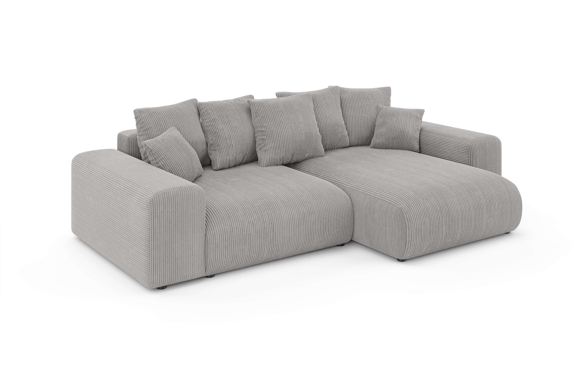 Home affaire Ecksofa »LAKESIDE mit Bettfunktion und Bettkasten, B/T/H 257/166/84 cm«, L-Form, Recamiere beidseitig montierbar, Wellenunterfederung