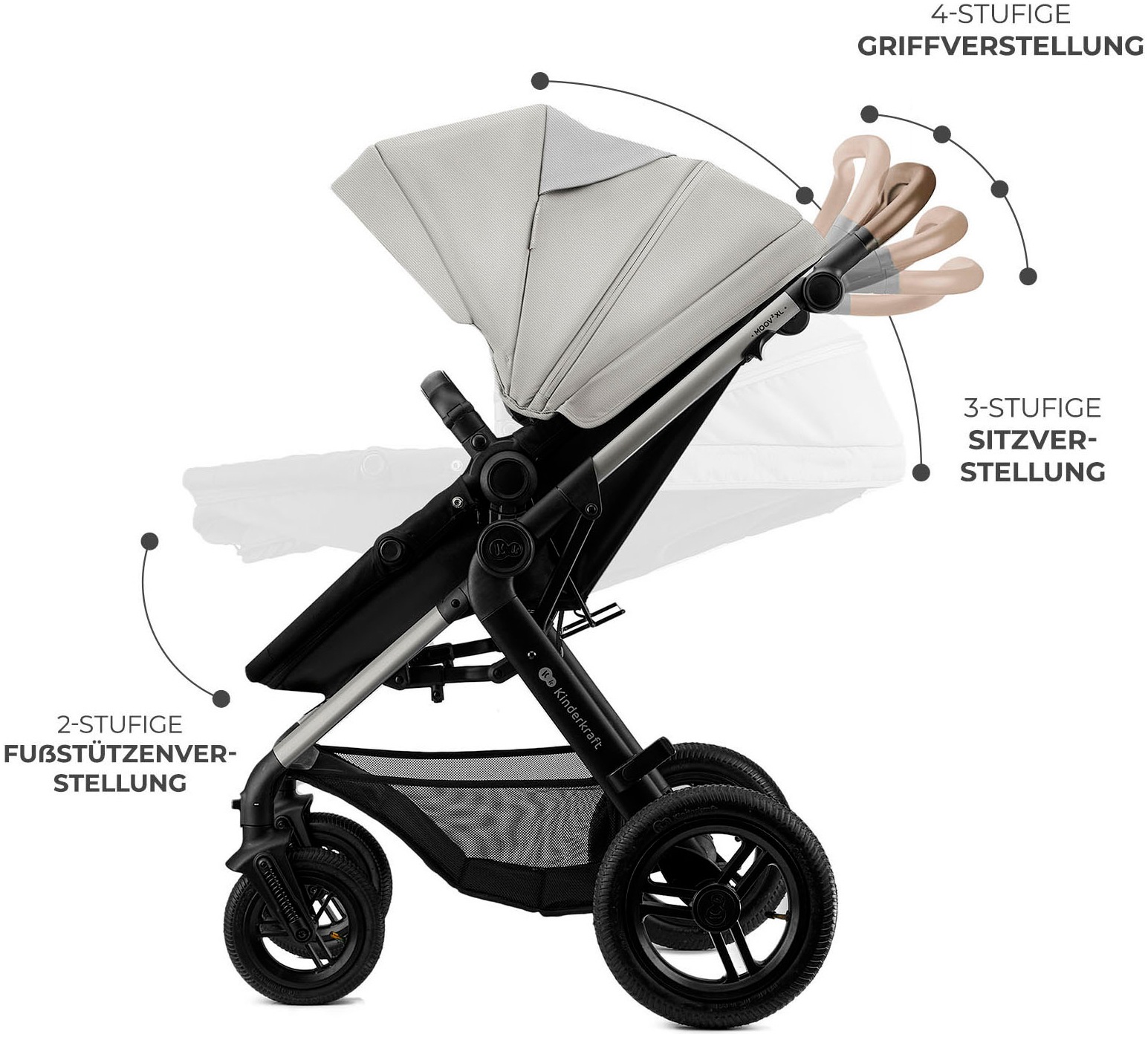 Kinderkraft Kombi-Kinderwagen »MOOV 2 XL« 27 kg mit Luftreifen