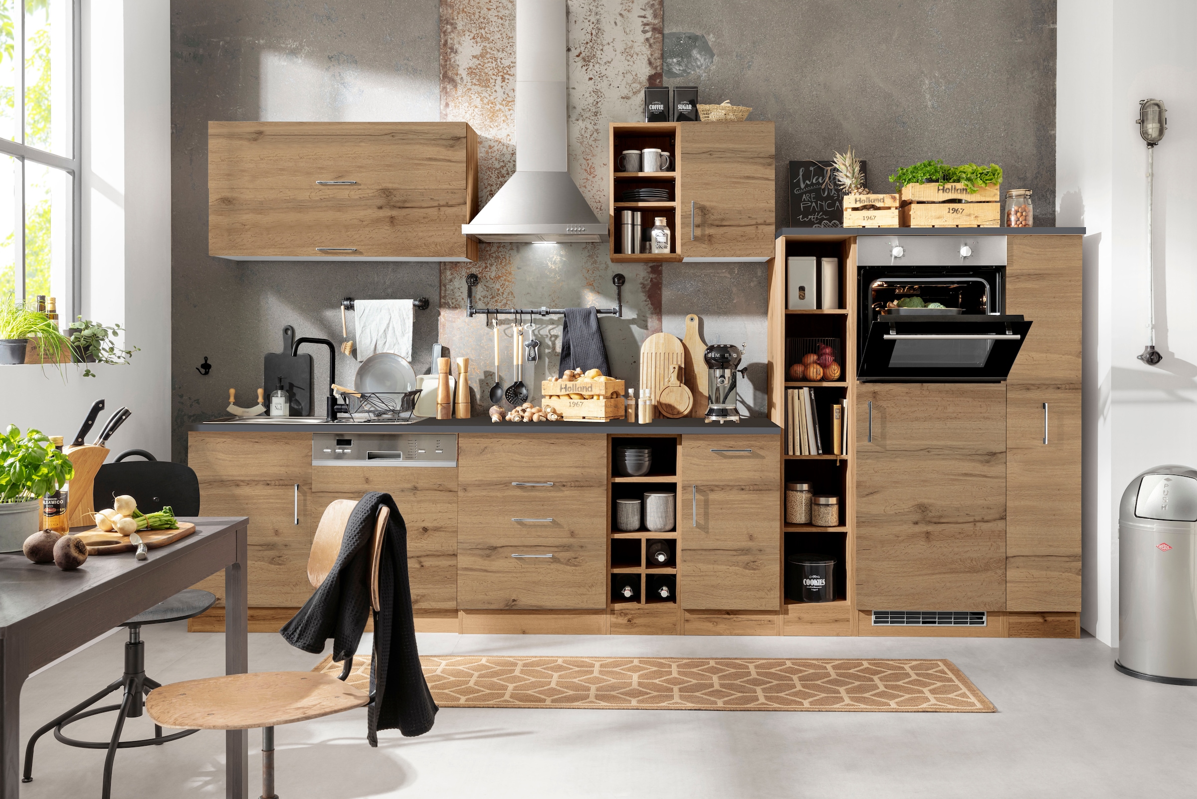 KOCHSTATION Küchenzeile »KS-Colmar« ohne E-Geräte, Breite 360 cm