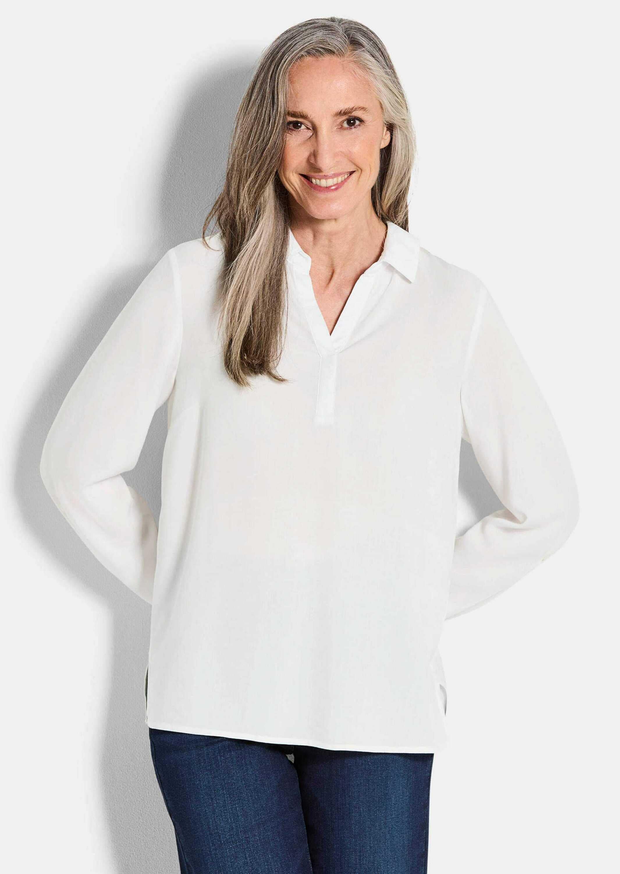 GOLDNER Klassische Bluse »Zeitlose Viskosebluse mit Hemdkragen« Hemdkragen