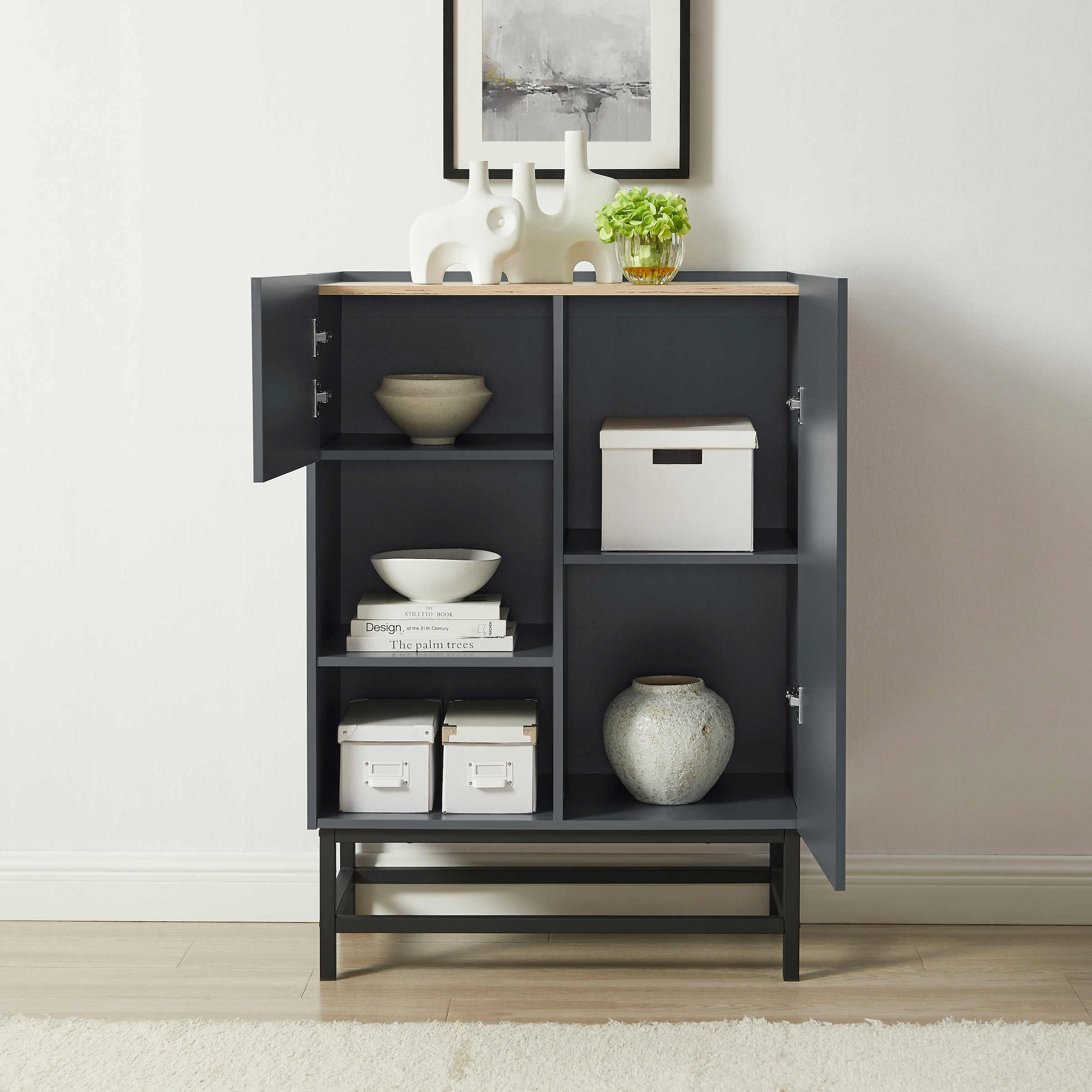 OTTO home Highboard »Azly« pflegeleichte Melaminoberfläche, robustes Metallgestell, ABS-Kanten