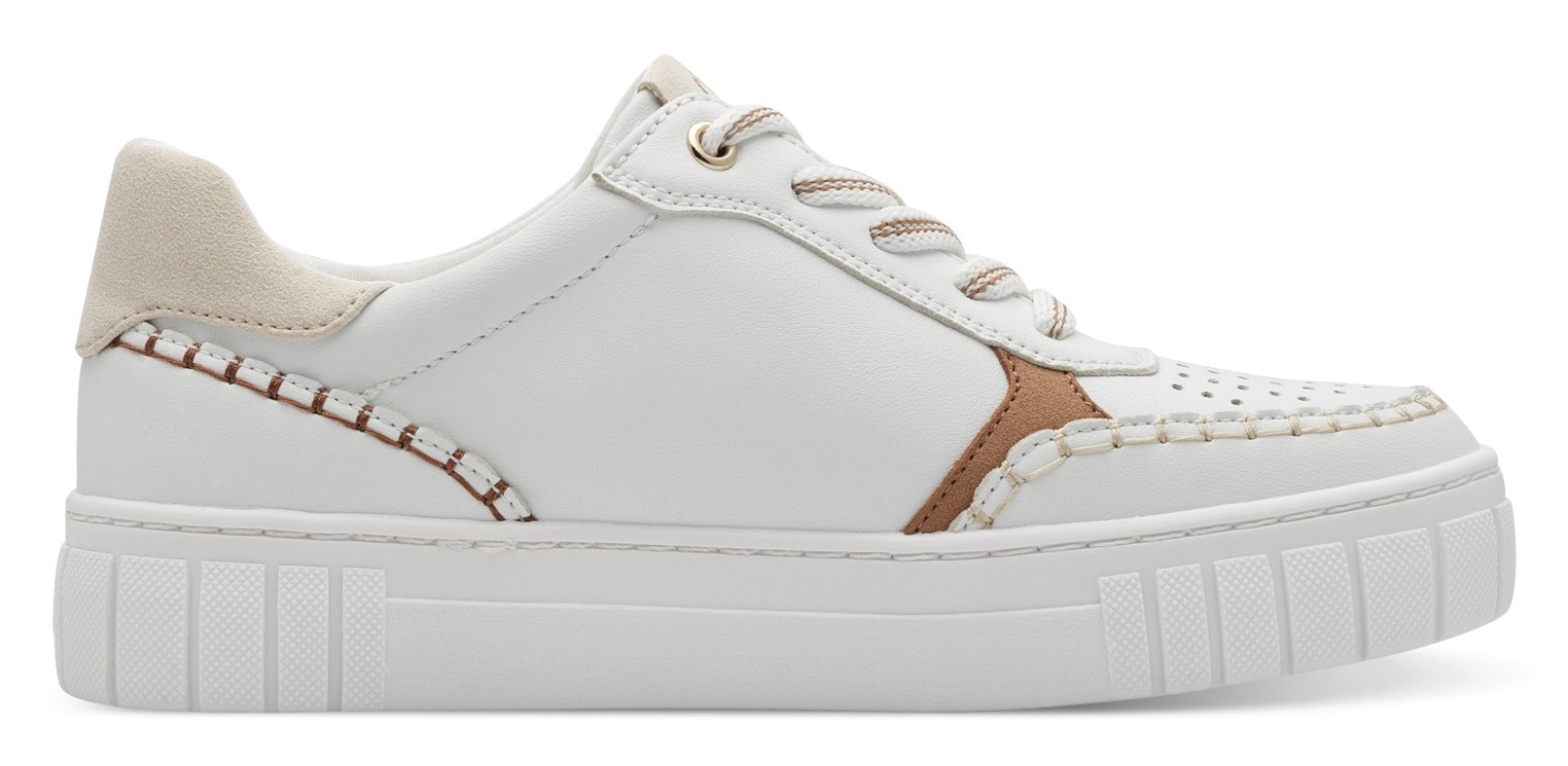MARCO TOZZI Plateausneaker, Freizeitschuh, Halbschuh, Schnürschuh mit unterlegtem Lochmuster