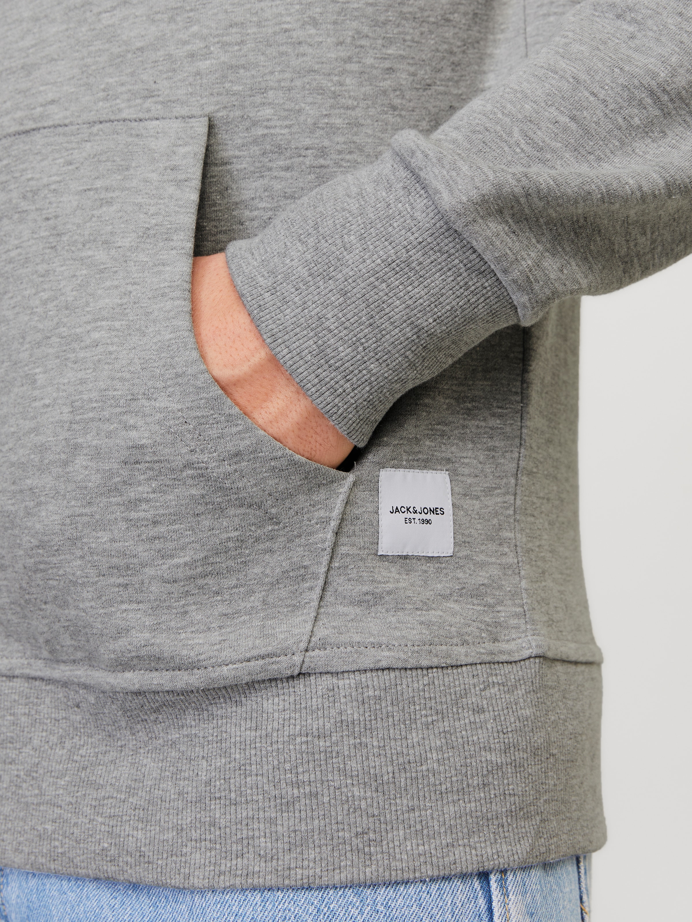 Jack & Jones Kapuzensweatjacke »JJEBASIC Hoodie mit Rippbündchen und angenehmem Tragegefühl« unifarben, modisch, regular fit, Baumwollmischung, Rundhals