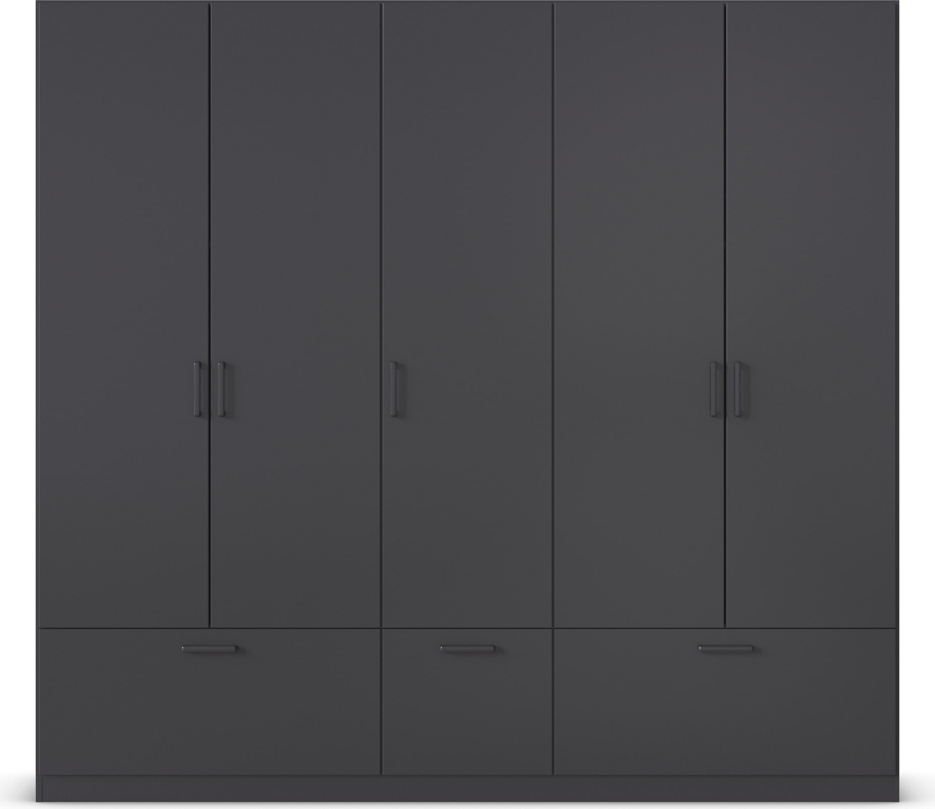 rauch Drehtürenschrank »Kleiderschrank Schrank Garderobe Wäscheschrank BARI«, mit Schubkästen und modernem Griff in Graumetallic MADE IN GERMANY