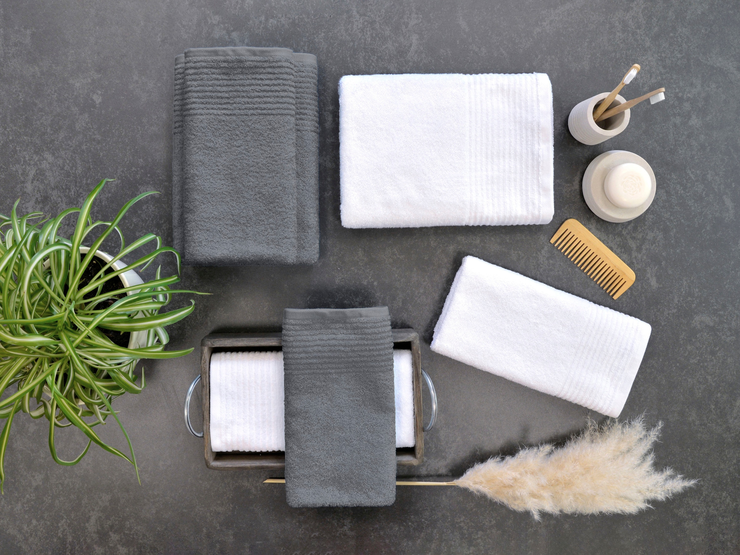 Dyckhoff Handtuch Set »Brillant«, Set, 6 tlg., Walkfrottee, mit Streifenbordüre;4 Handtücher (50x100cm), 2 Duschtücher (70x140cm)