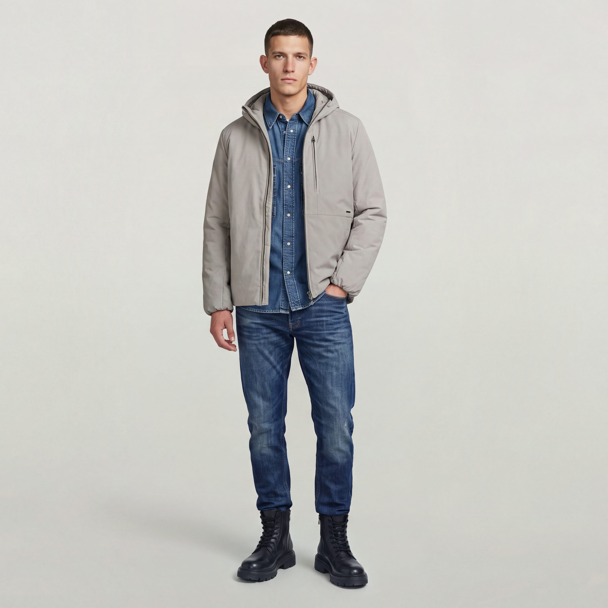 G-STAR Outdoorjacke »Clean foundation hdd jacket« mit Kapuze mit Kapuze, gefüttert