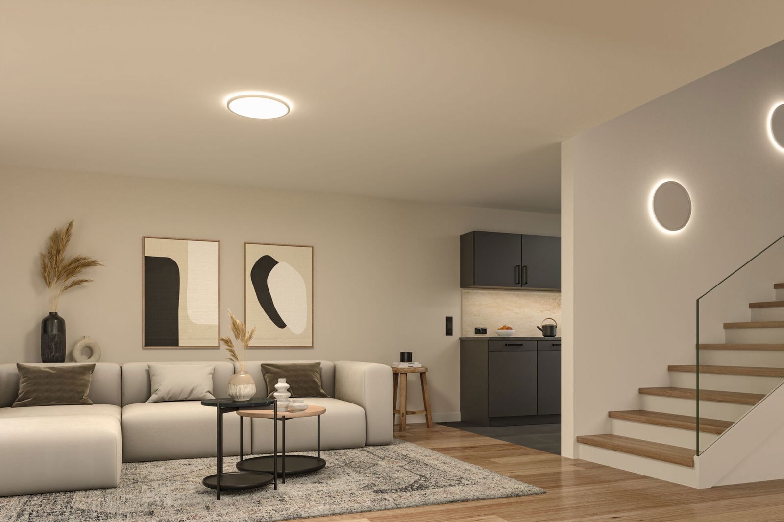 Paulmann LED Panel »LED Panel Atria Shine rund 400mm 323W 3680lm / 280lm 3000K« 1 Stk. Warmweiß