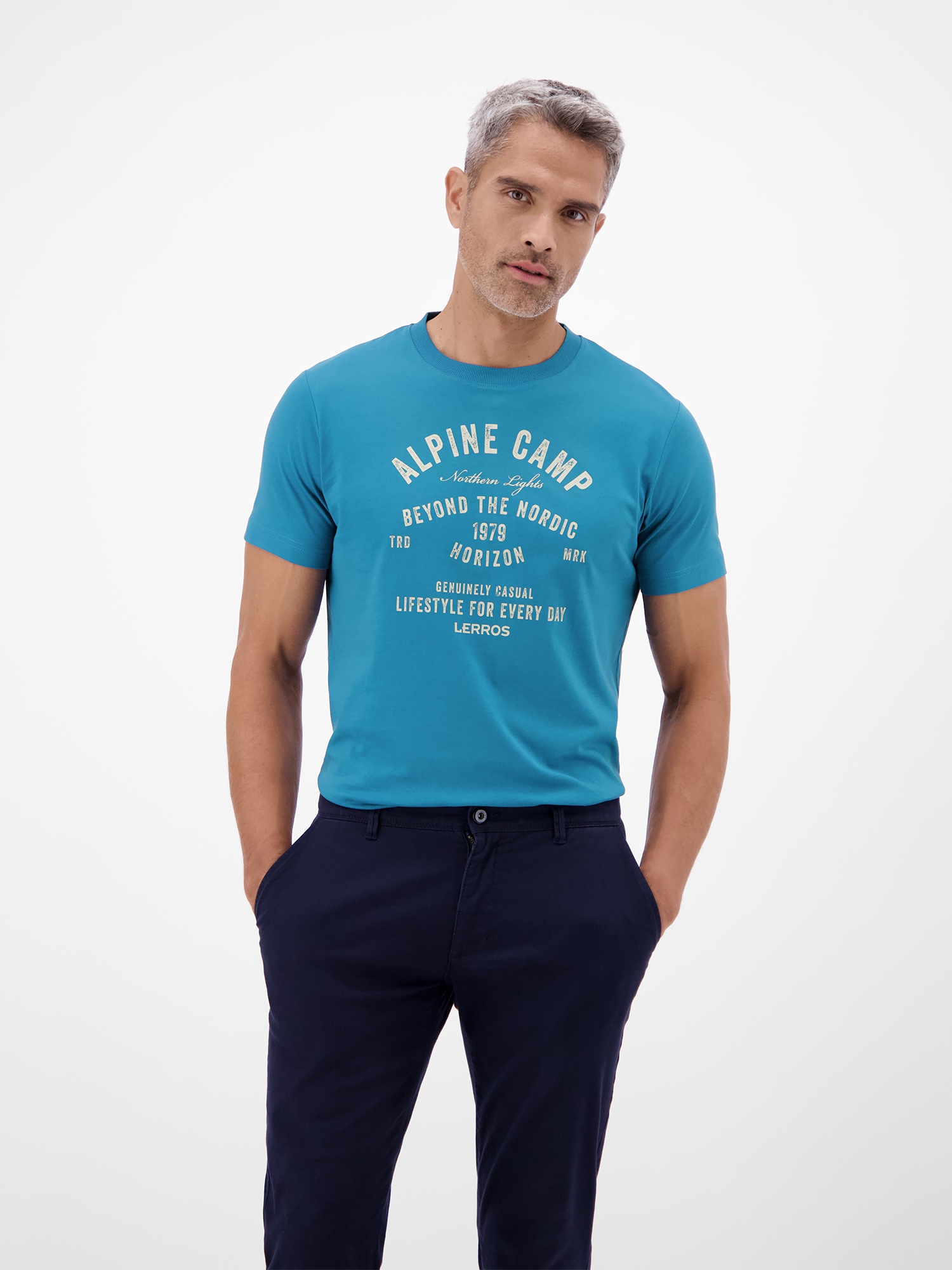 LERROS T-Shirt »LERROS Herren T-Shirt mit Outdoorprint«