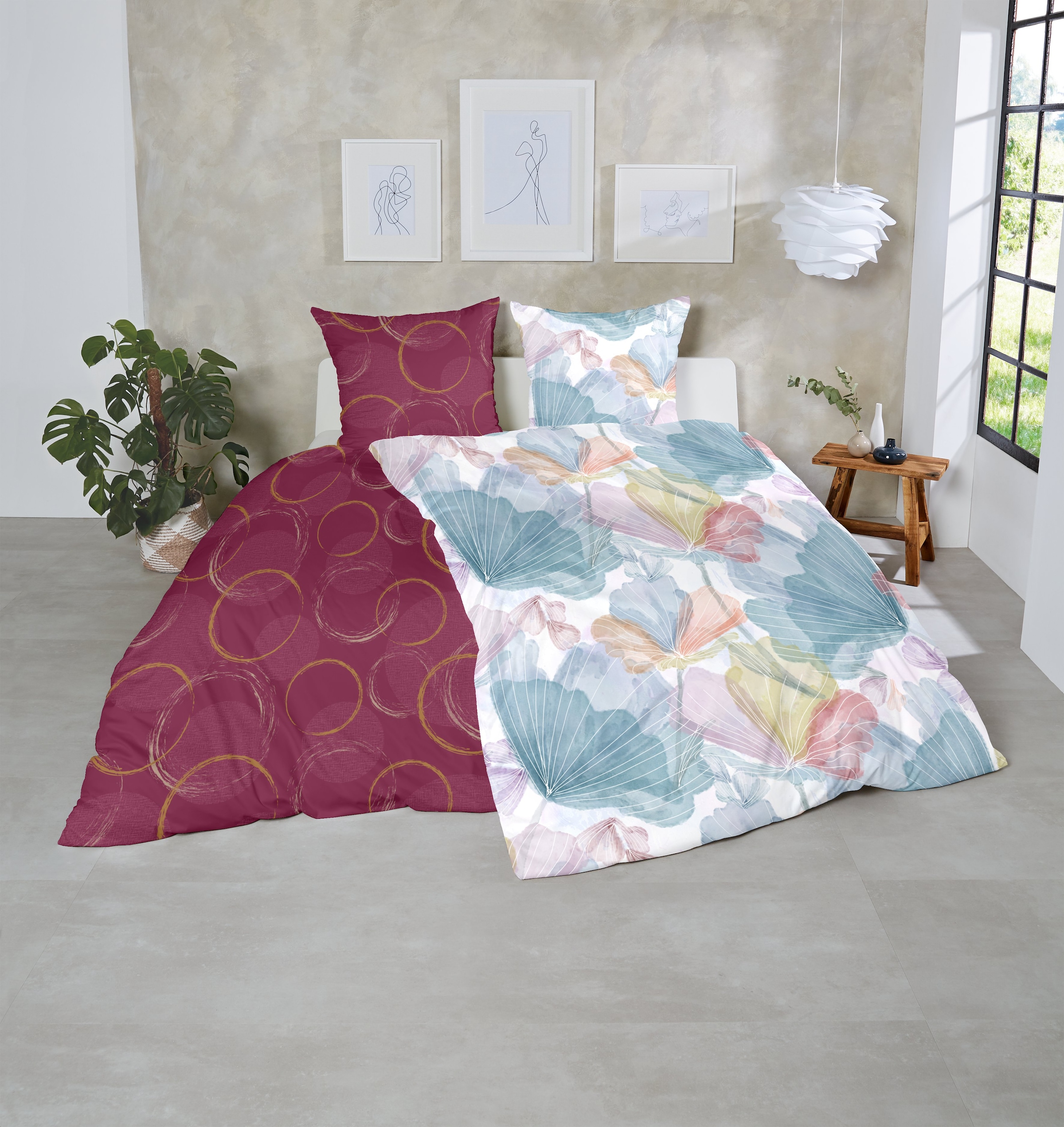 Primera Bettwäsche »Mako-Satin -Bettwäsche Lucida« 2 Stk. mit frischem Blumendesign