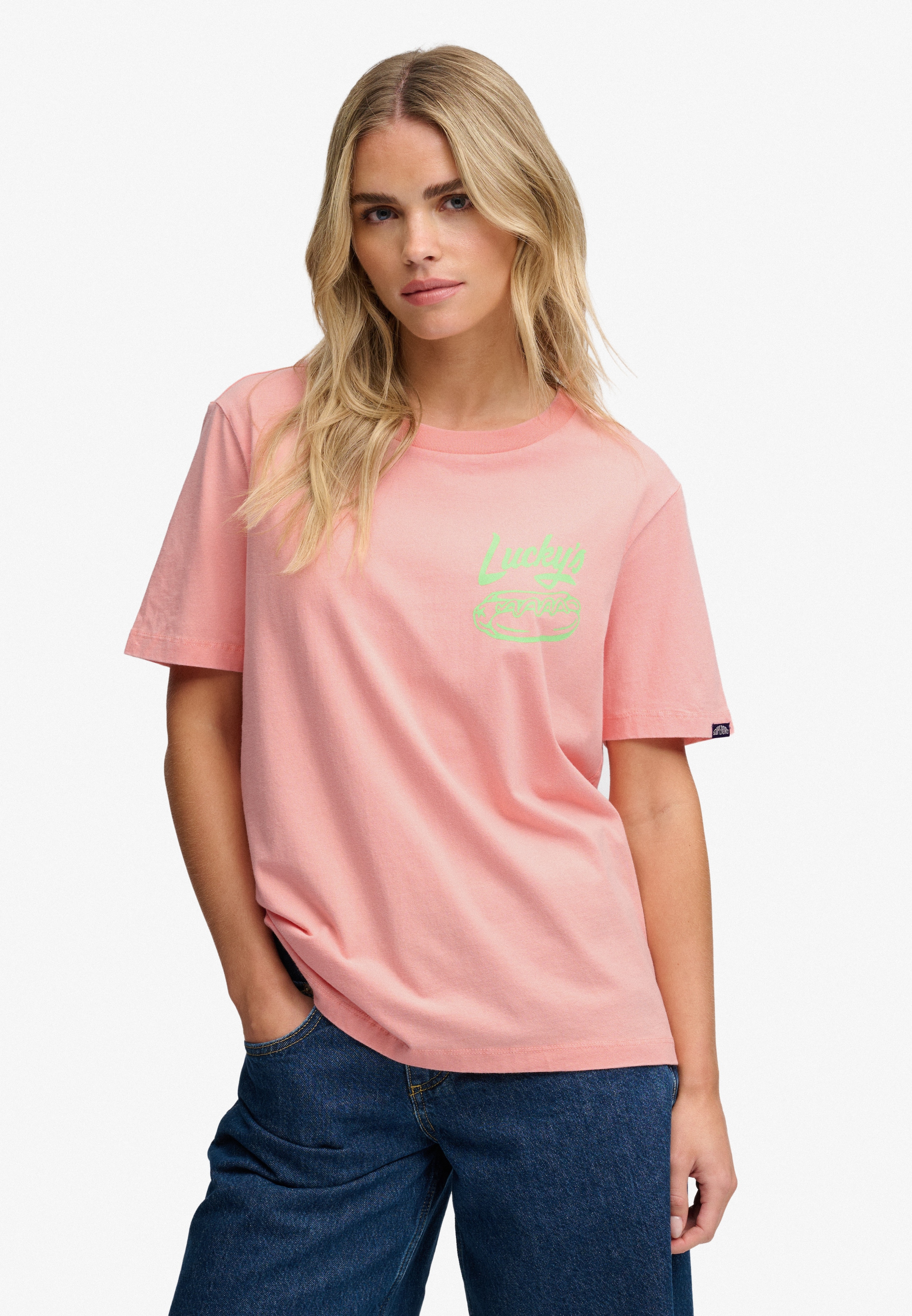 Superdry Print-Shirt »ROADSIDE TRADE RELAXED TEE« aus Baumwolle in Single Jersey, Relaxed Fit, Kurzarm
