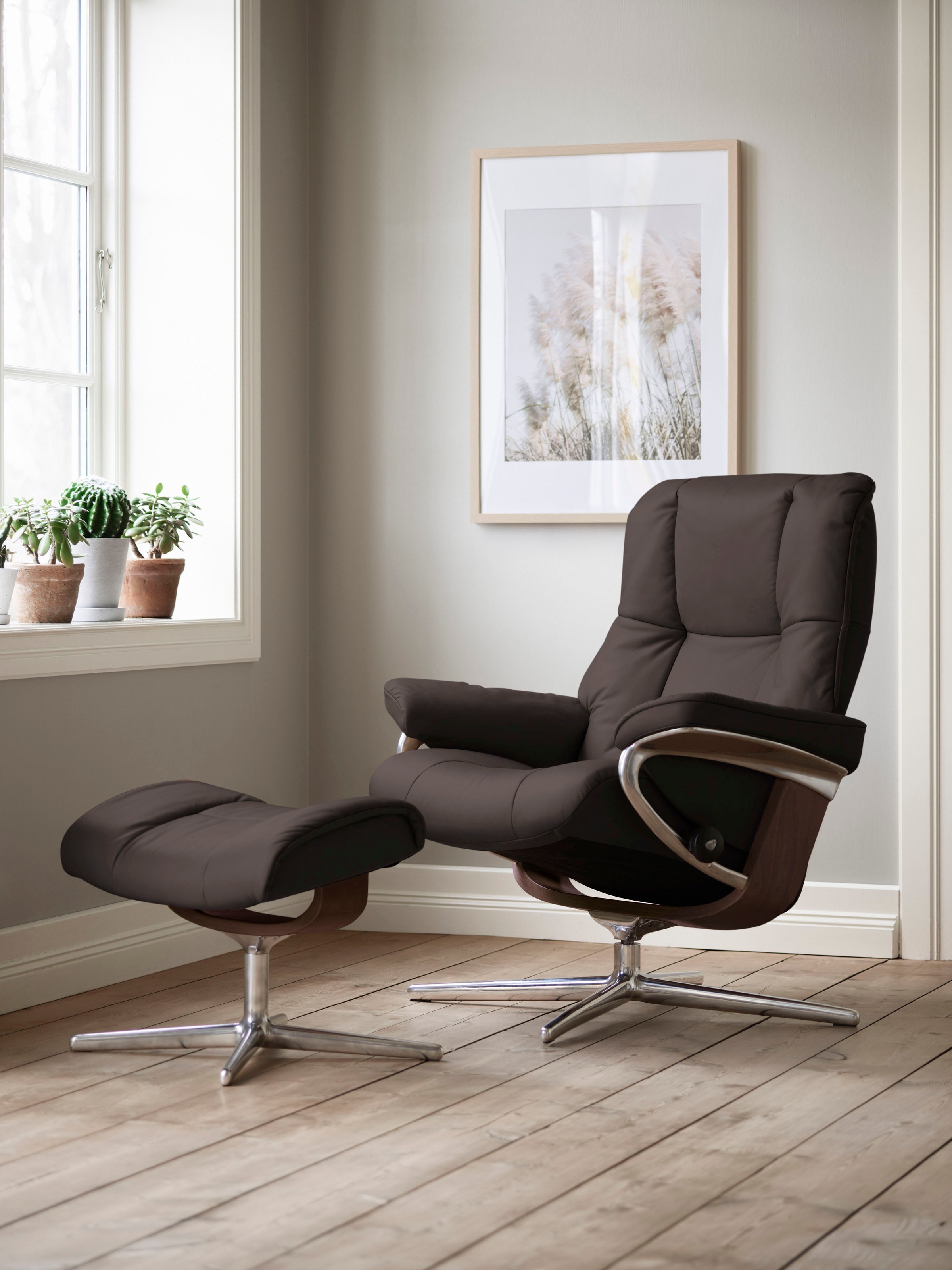 Stressless® Relaxsessel »Mayfair«, mit Cross Base, Größe S, M & L, Holzakzent Braun