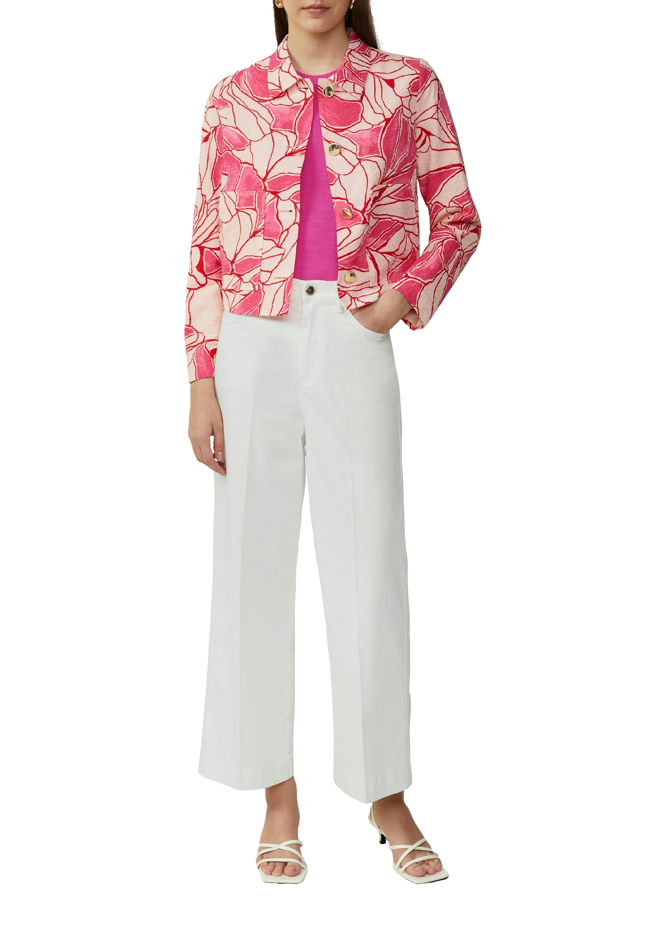 s.Oliver BLACK LABEL 7/8-Jeans mit geradem Bein und Buntfalte