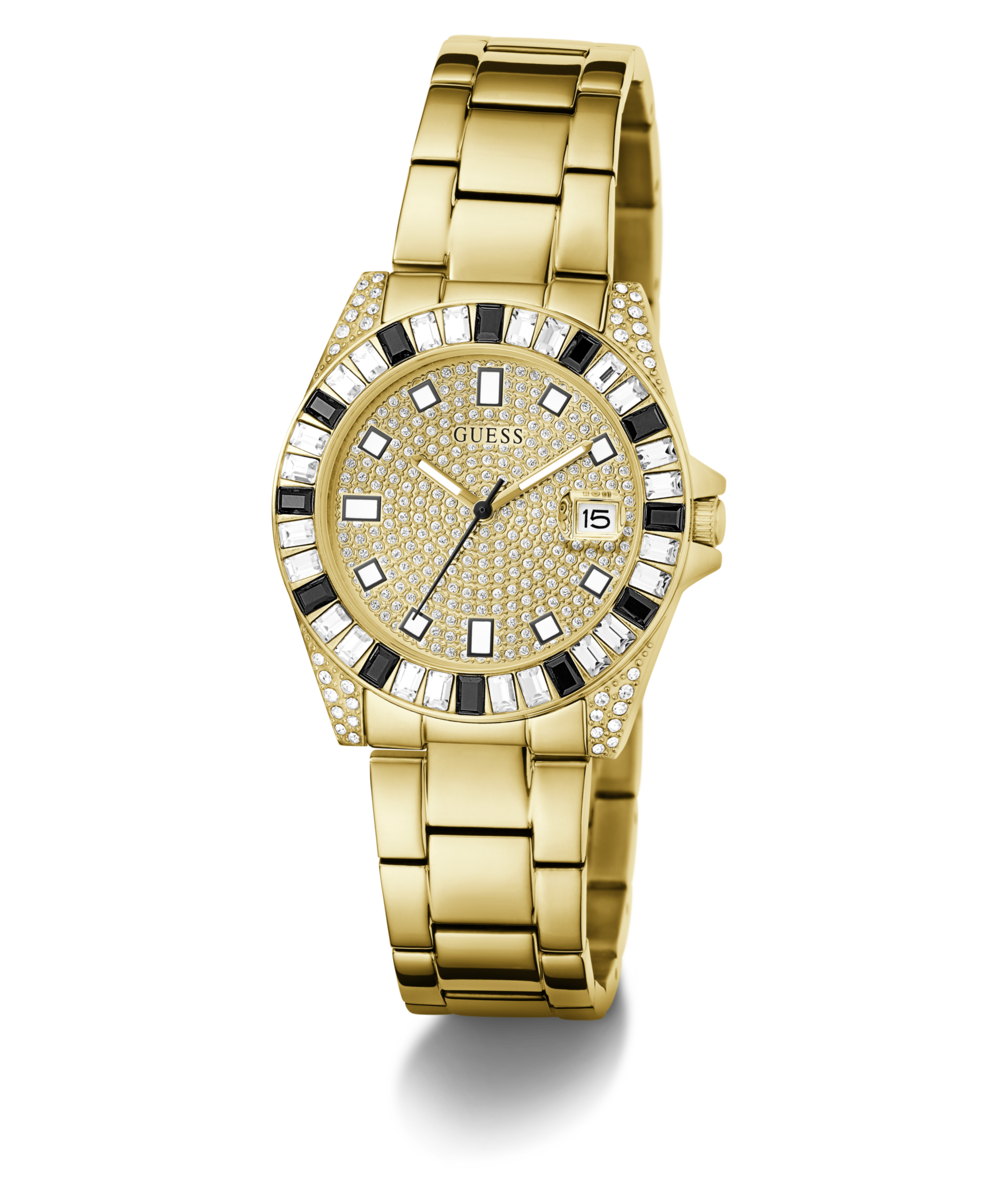 Guess Quarzuhr »OPALINE« Armbanduhr, Damenuhr, Edelstahlarmband, analog, Tag