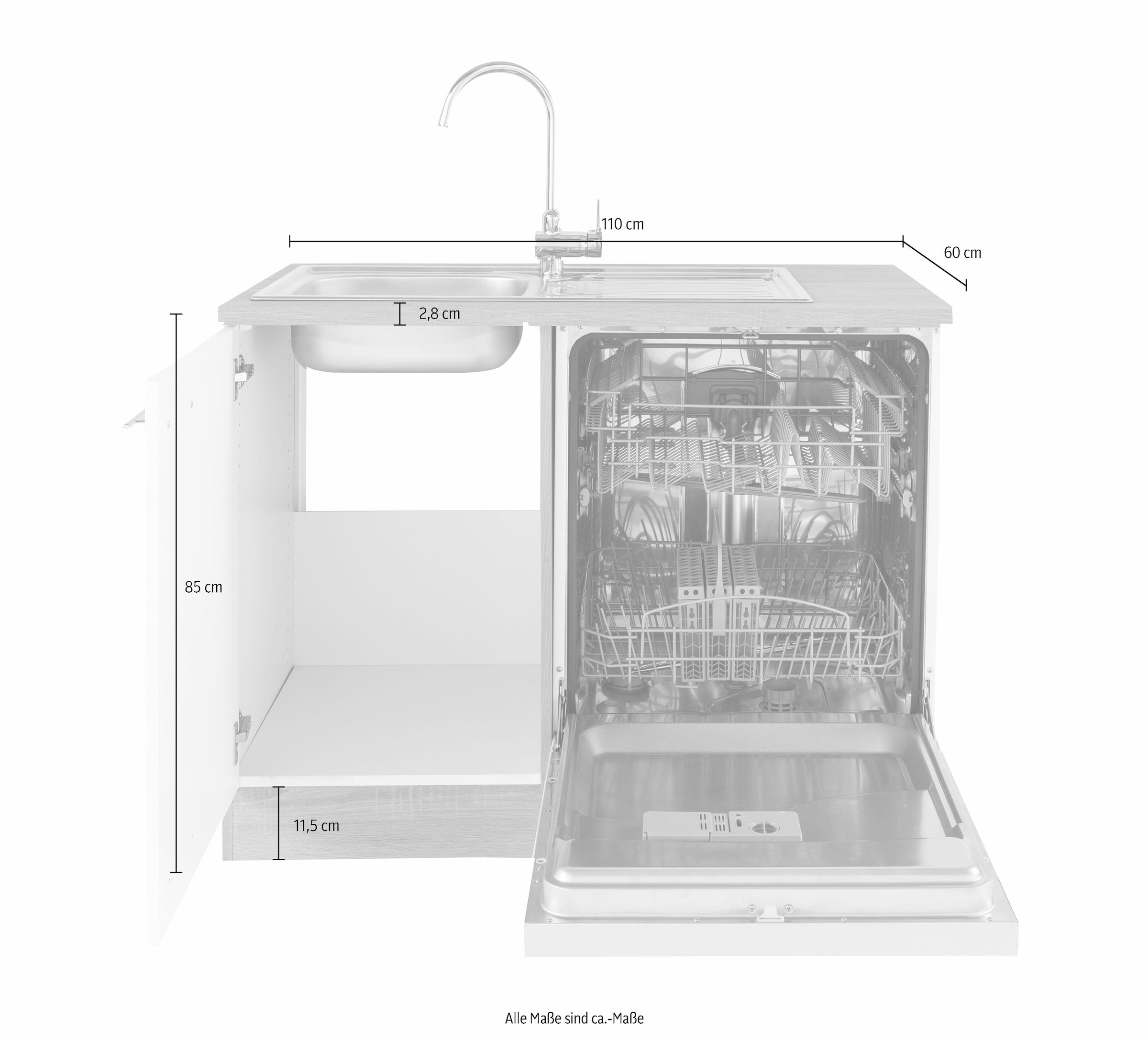 OPTIFIT Winkelküche »Kalmar«, mit E-Geräten, Stellbreite 300 x 175 cm auf  Raten bestellen | Unterschränke