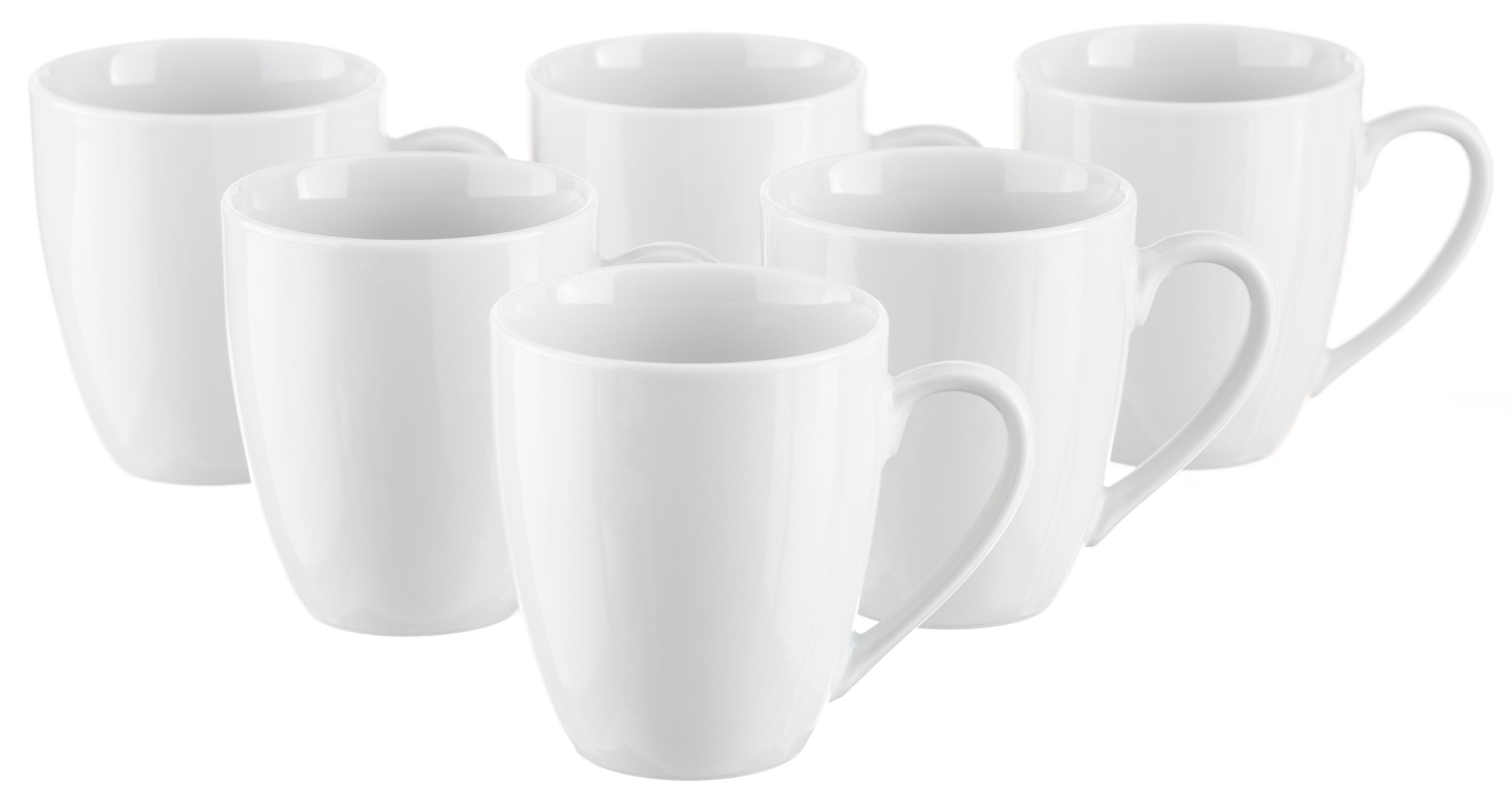 my home Becher »Angi«, (Set, 6 tlg., 6 Kaffeebecher), Kaffeebecher, Geschirr-Set, harmonische, trendige Coupeform, 6-teilig