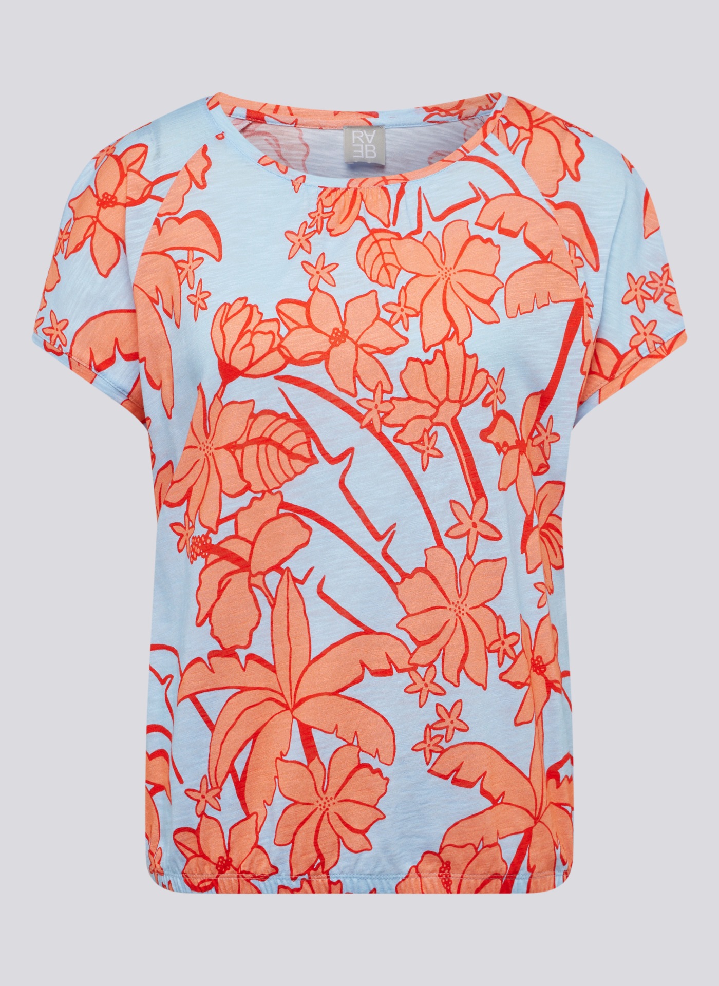 Rabe Kurzarmshirt, mit floralem Muster mit aus einer Viskosemischung