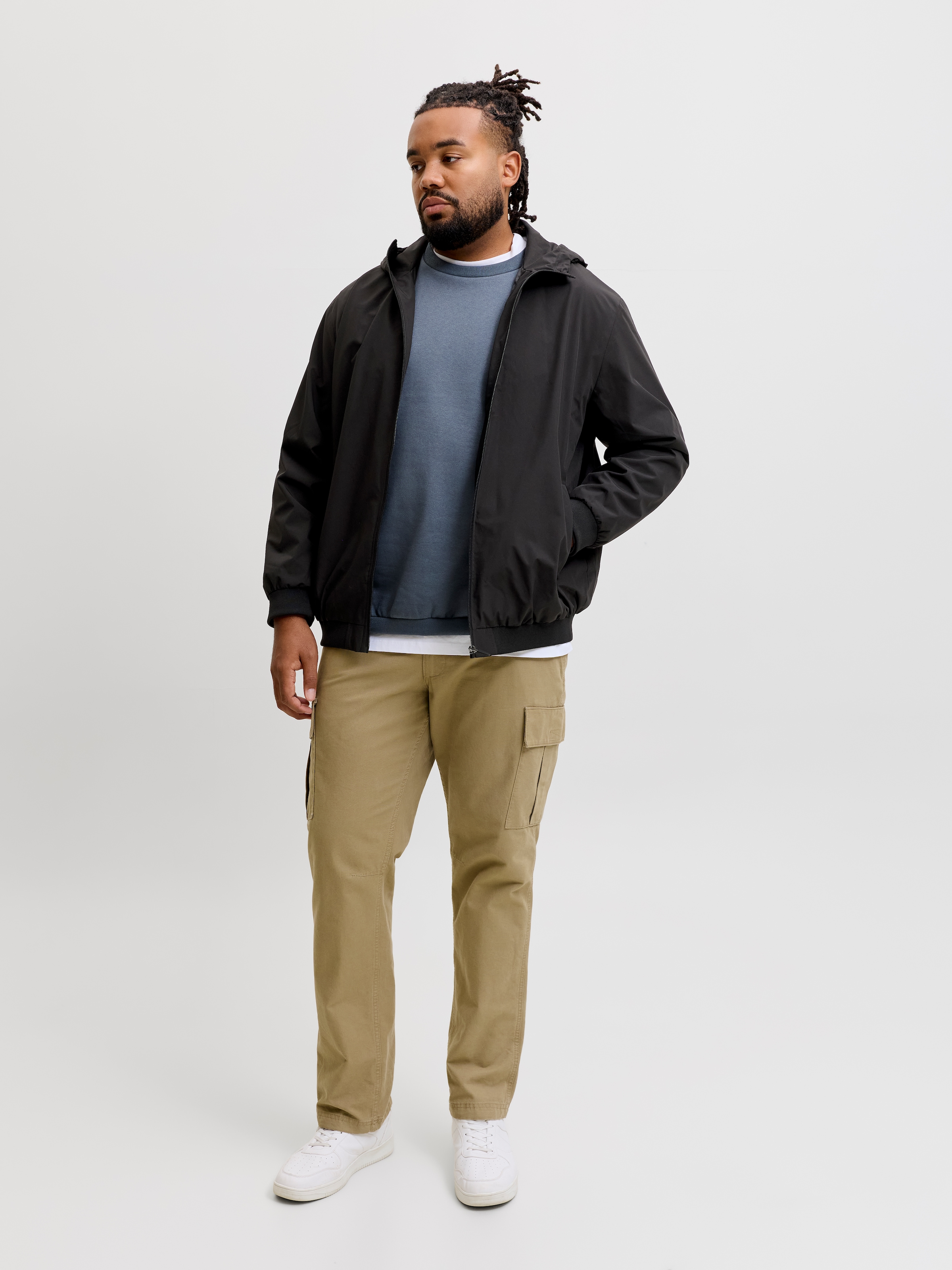Jack & Jones PlusSize Blouson »JJECHARGE LIGHT JACKET HOOD NOOS PLS« mit Kapuze Kunstfaser, regular fit