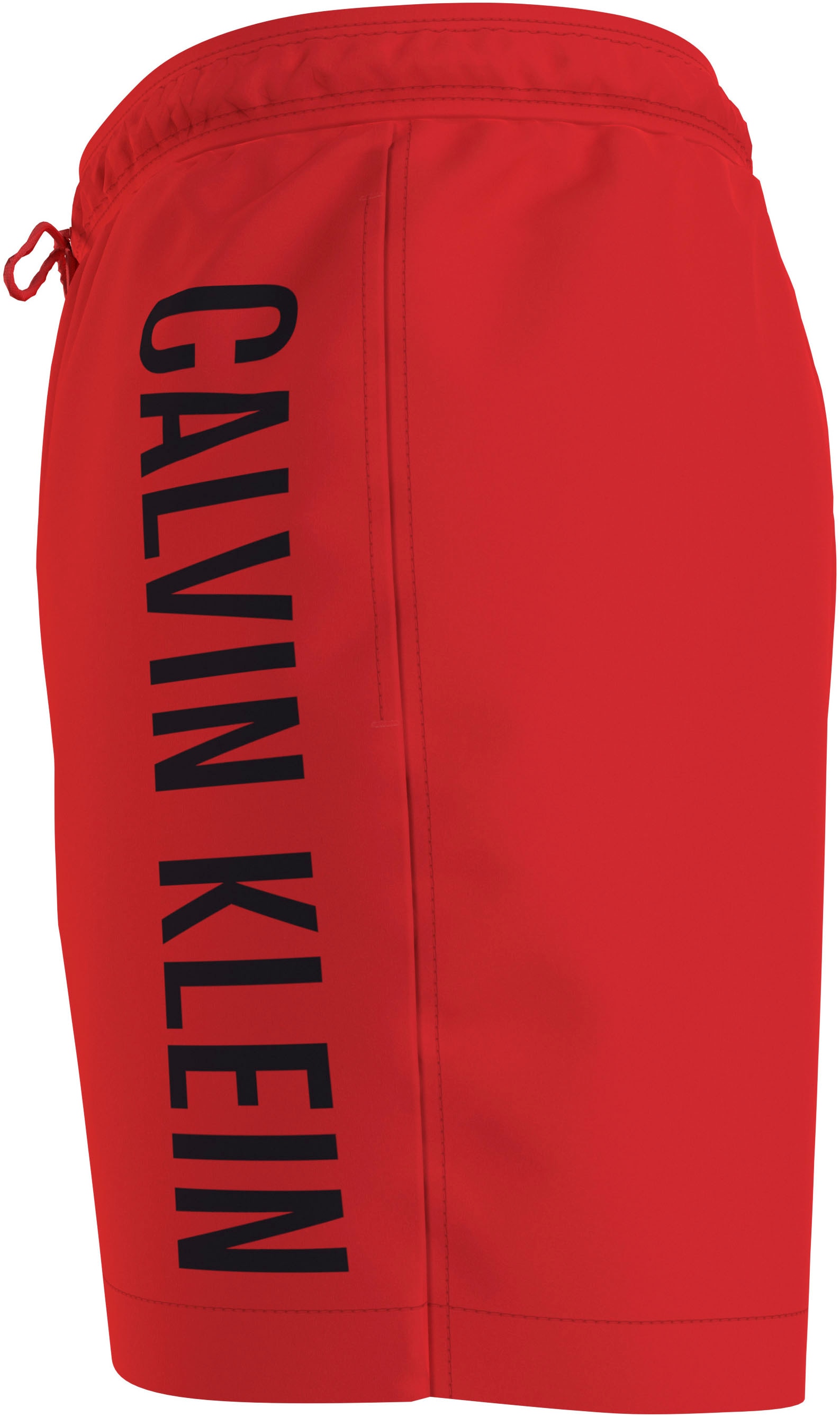 Calvin Klein Swimwear Badeshorts »MEDIUM DRAWSTRING«, mit kontrastfarbenem Logo-Schrifztug am Bein