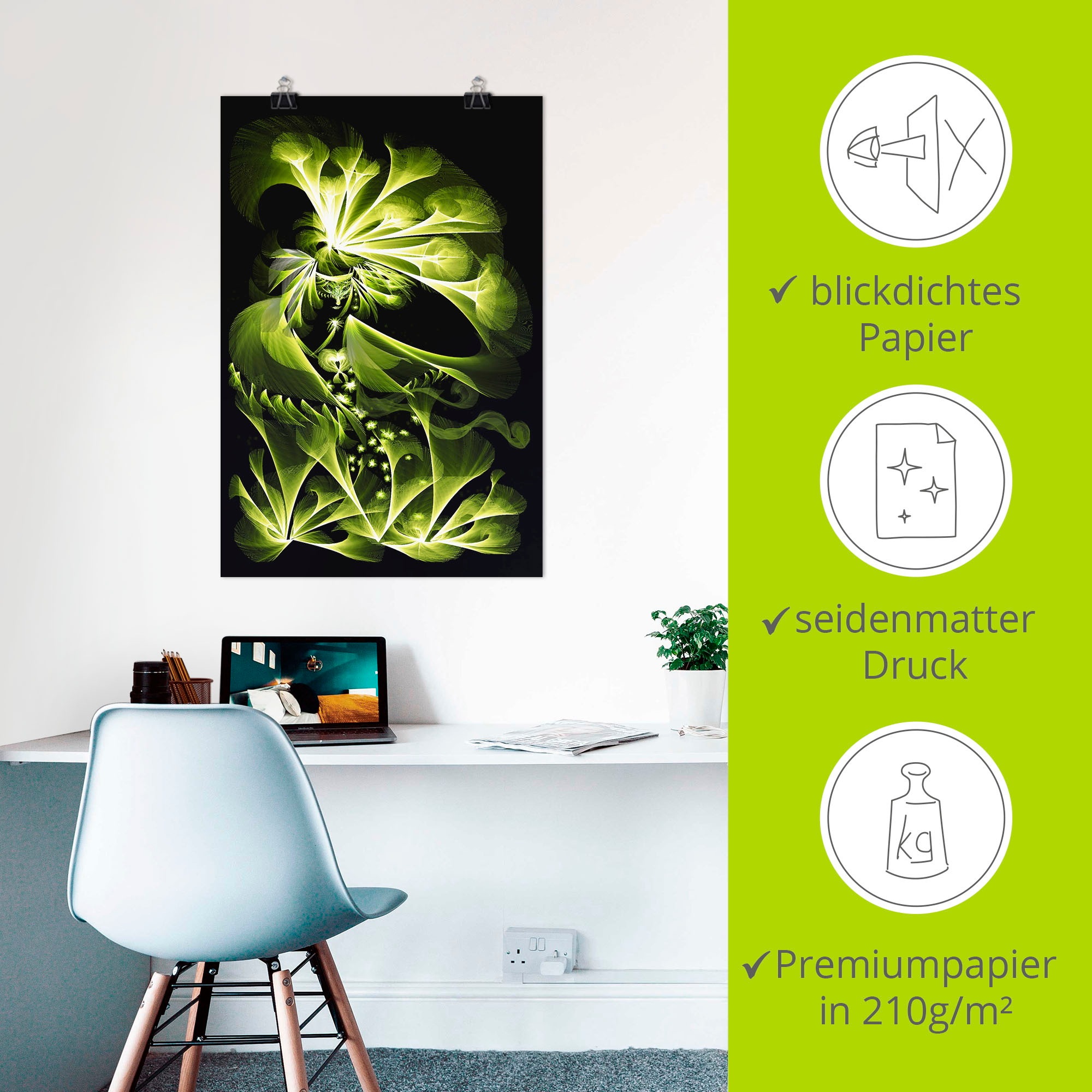 Artland Poster »Grüne Gartenfee«, klassische Fantasie, (1 St.), als Alubild, Leinwandbild, Wandaufkleber oder Poster in versch. Größen