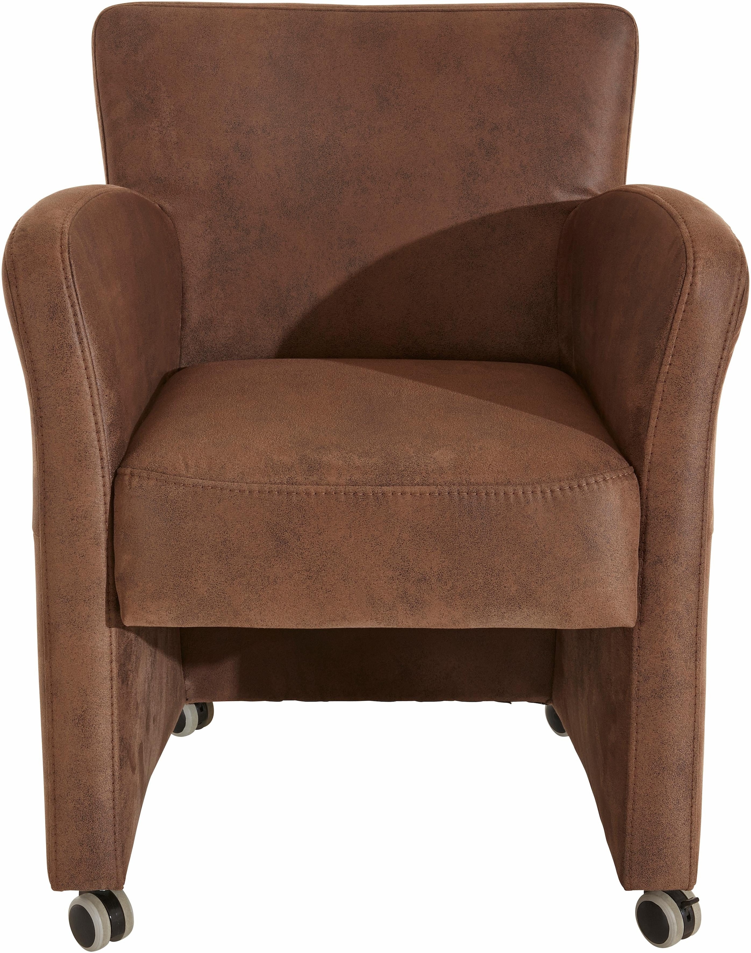 exxpo - sofa fashion Sessel »Cortado, Loungesessel auf Rollen, schmale Armlehnen, bequem« Breite 66 cm