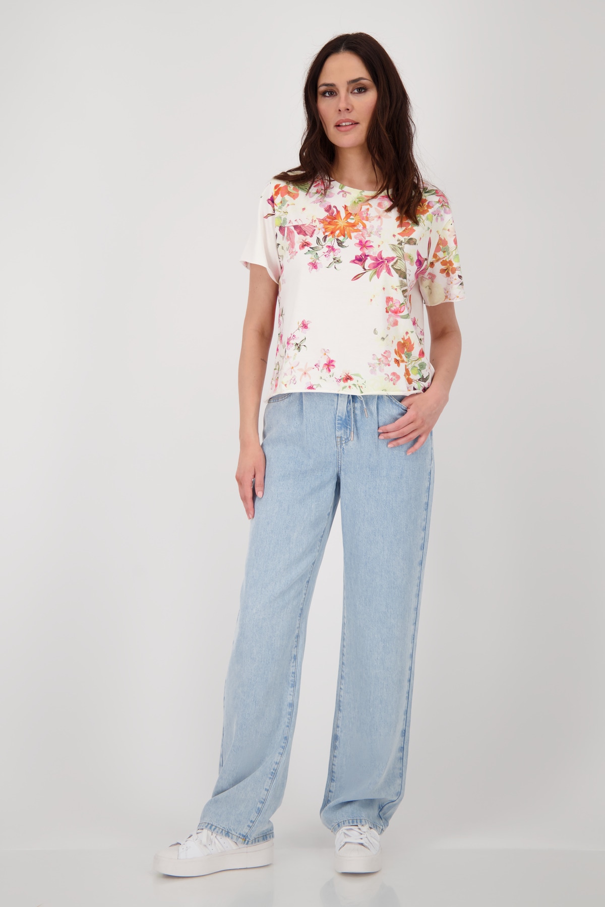 Monari T-Shirt »Shirt Blumenverlauf allov.«, Mit Rundhalsausschnitt