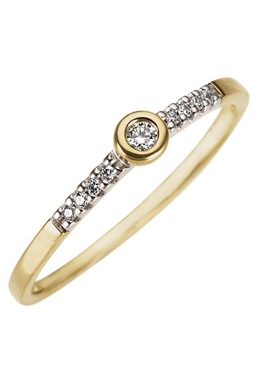 Diamantring »Schmuck Geschenk Gold 333 Damenring Verlobungsring Goldring Memoire«, mit...